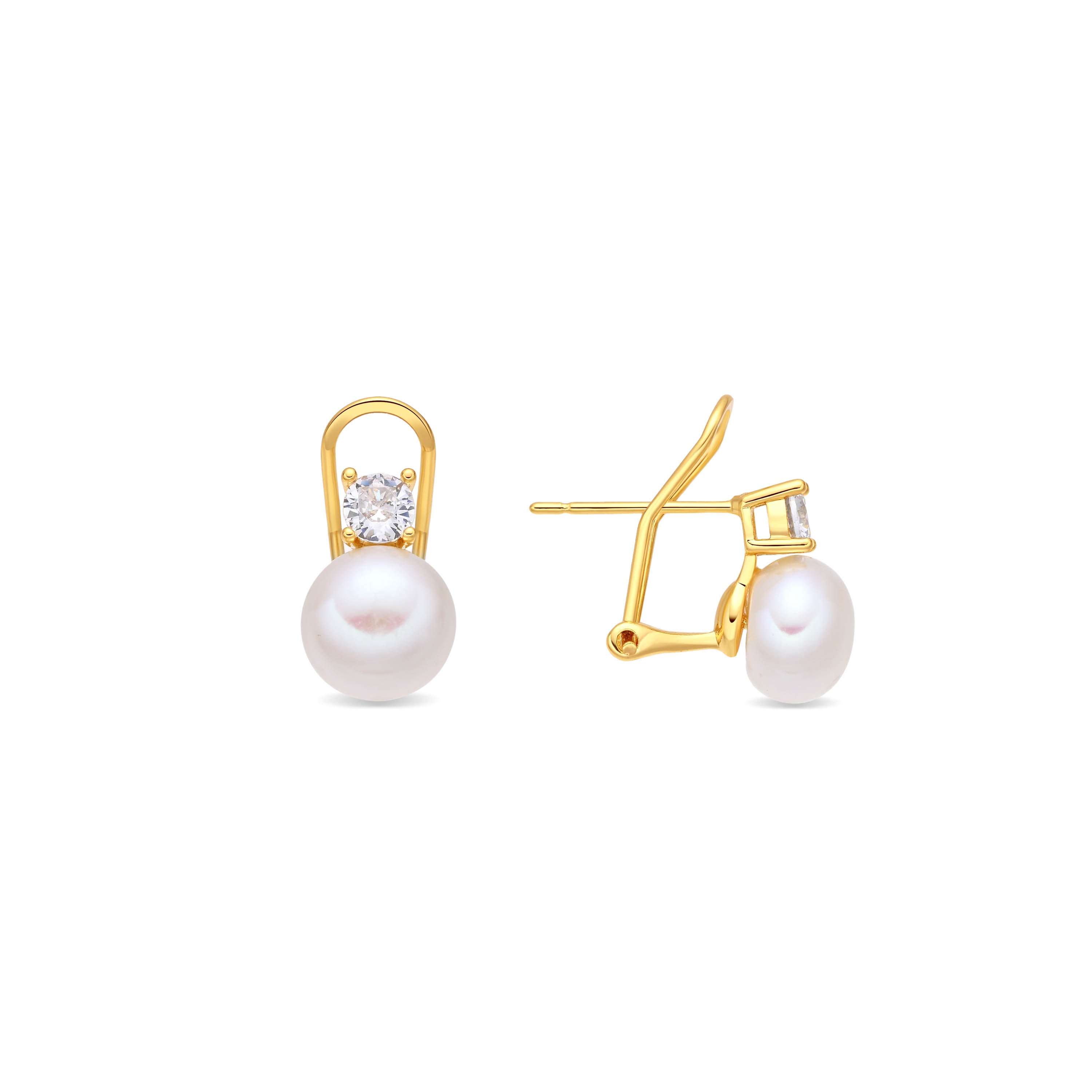 Pendientes de Perla Blanca acabado en oro amarillo de 18k - Urok