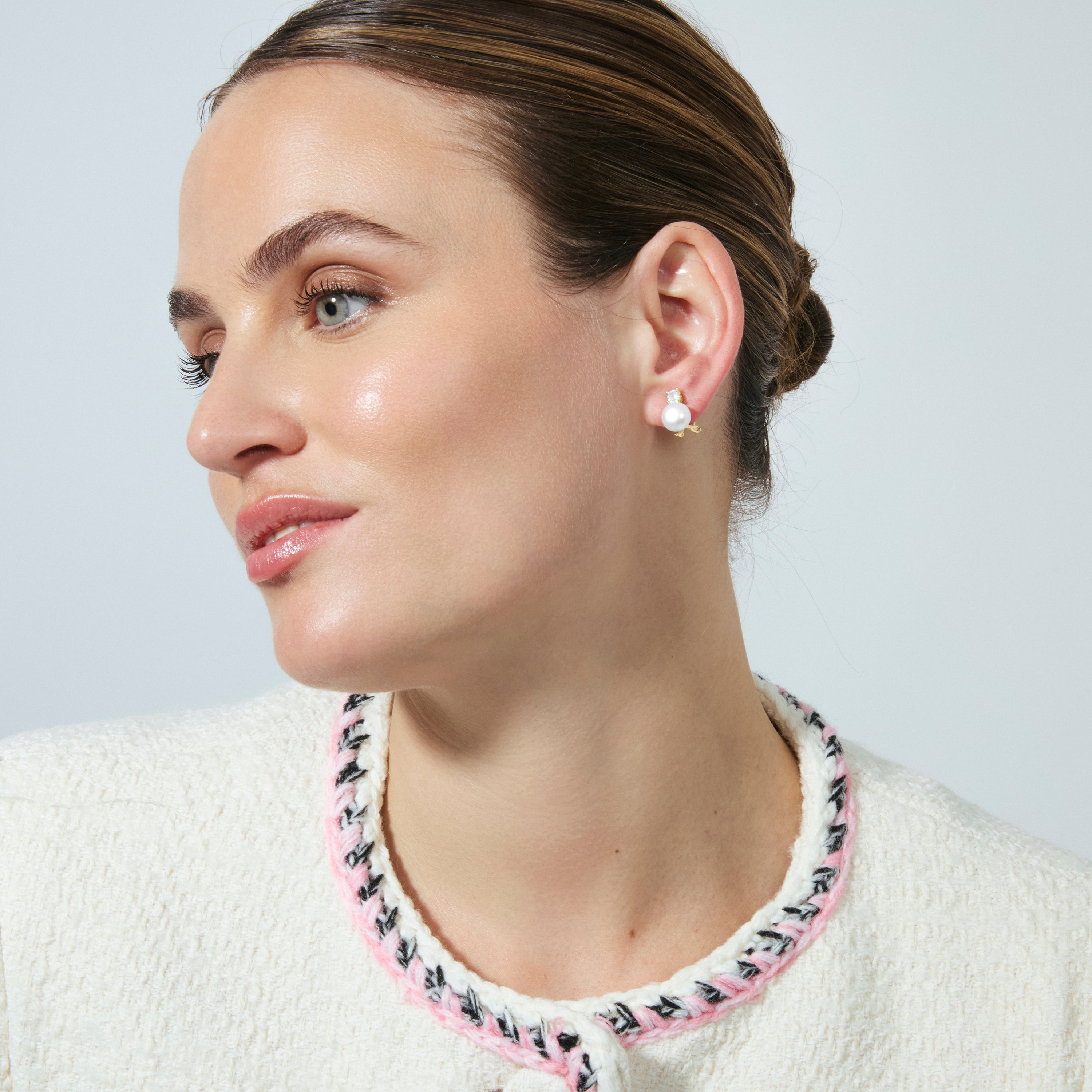Pendientes de Perla Blanca acabado en oro amarillo de 18k - Urok