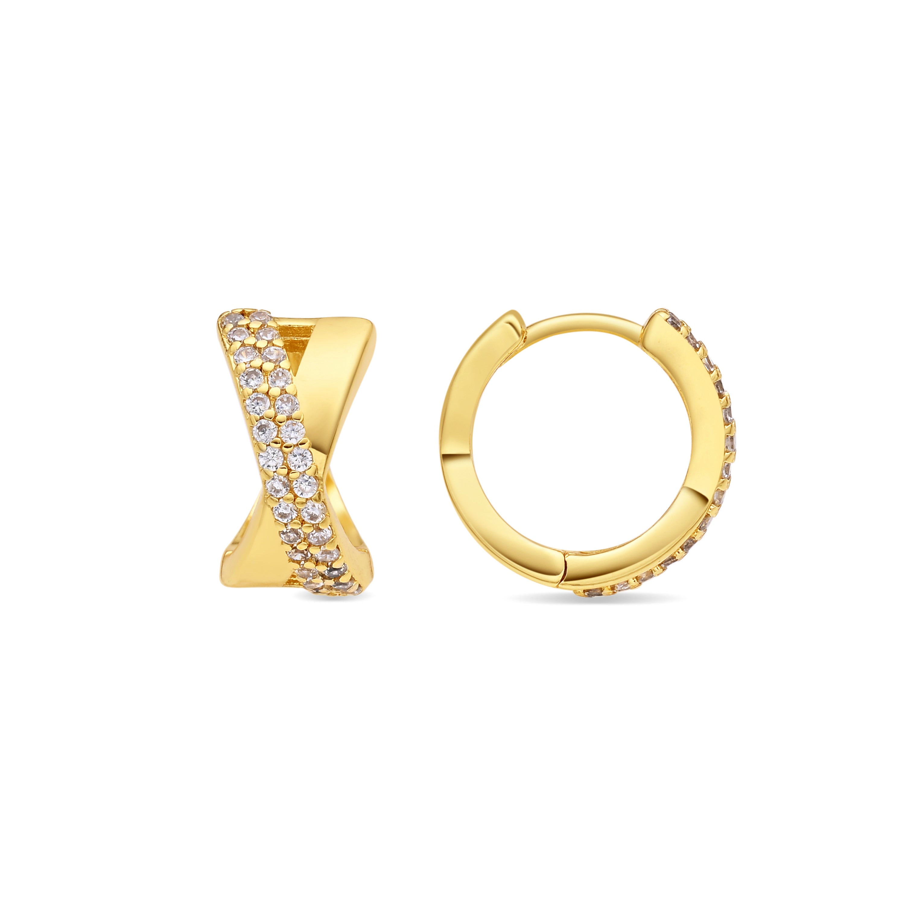 Pendientes de Circonita Brillante acabado en oro amarillo de 18k - Ihade