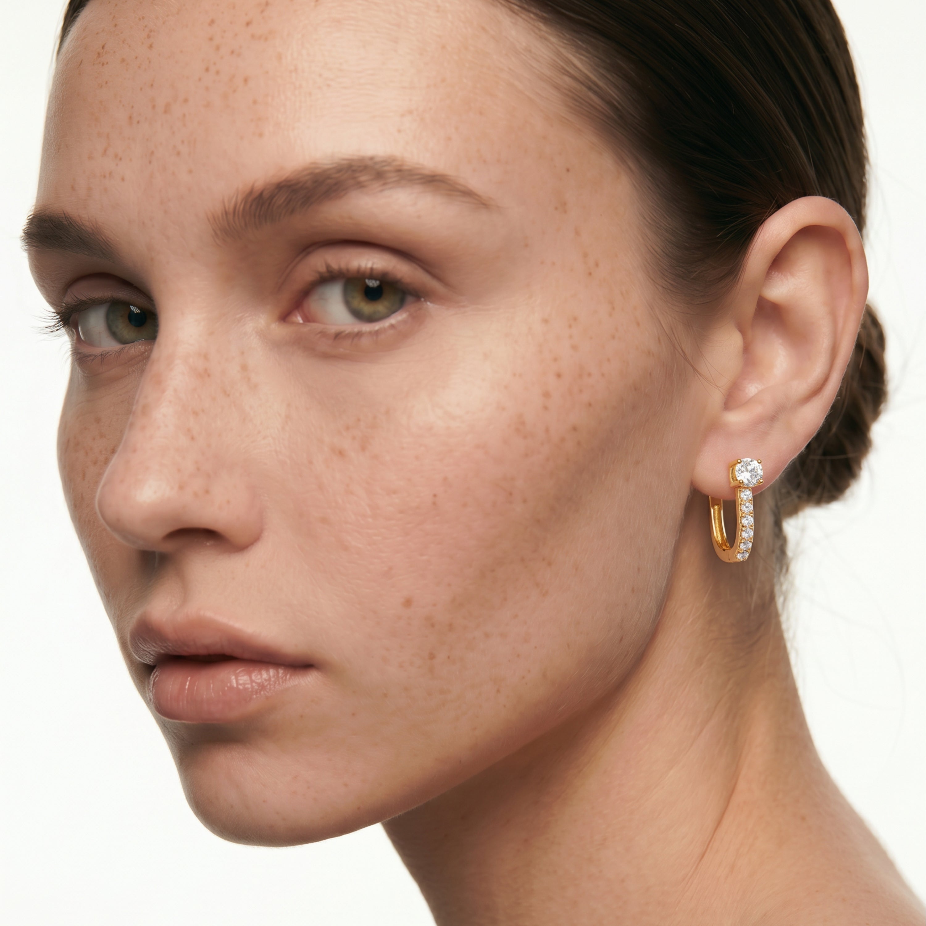 Pendientes de Circonita Brillante acabado en oro amarillo de 18k - Ekno