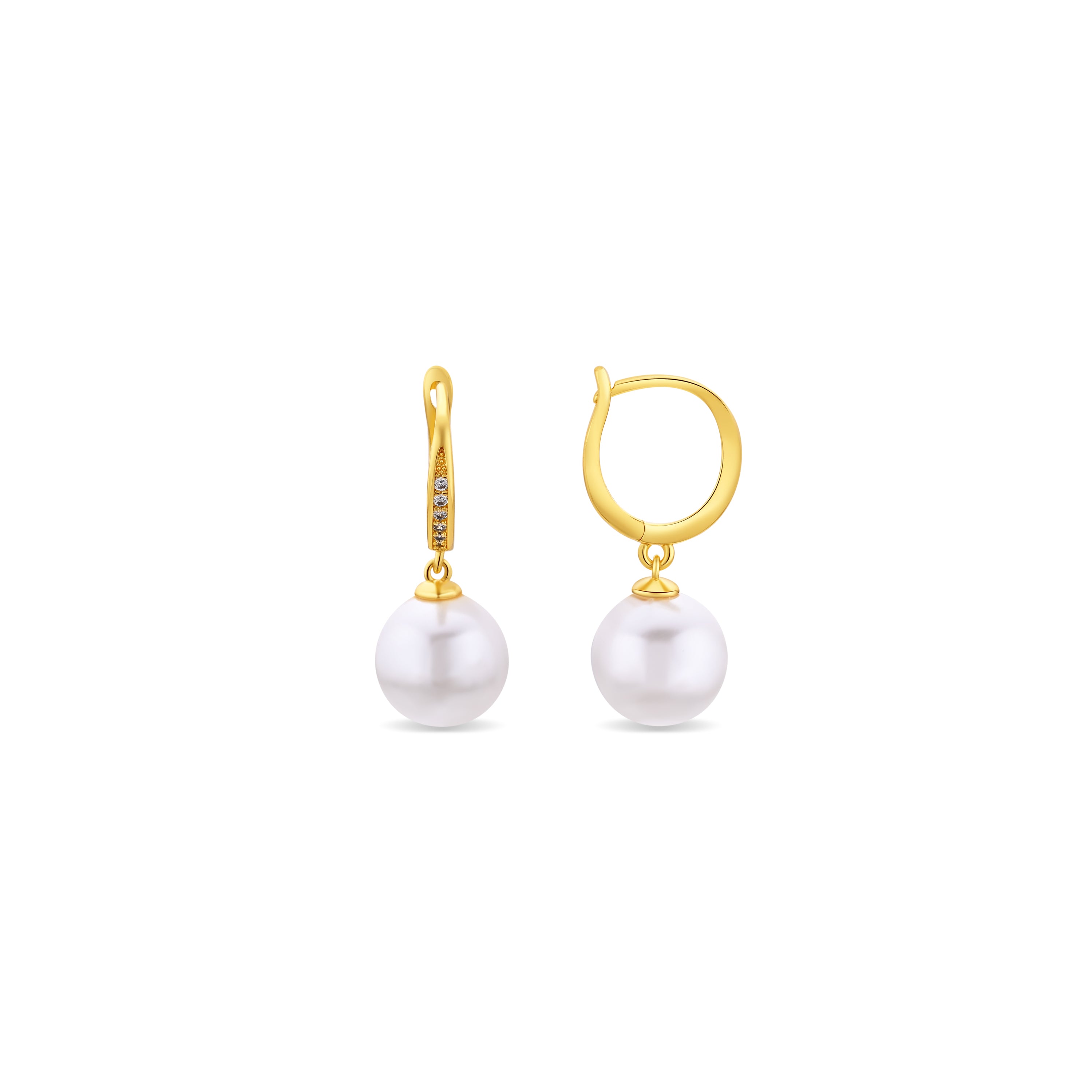 Pendientes de Circonita Brillante acabado en oro amarillo de 18k - Droki
