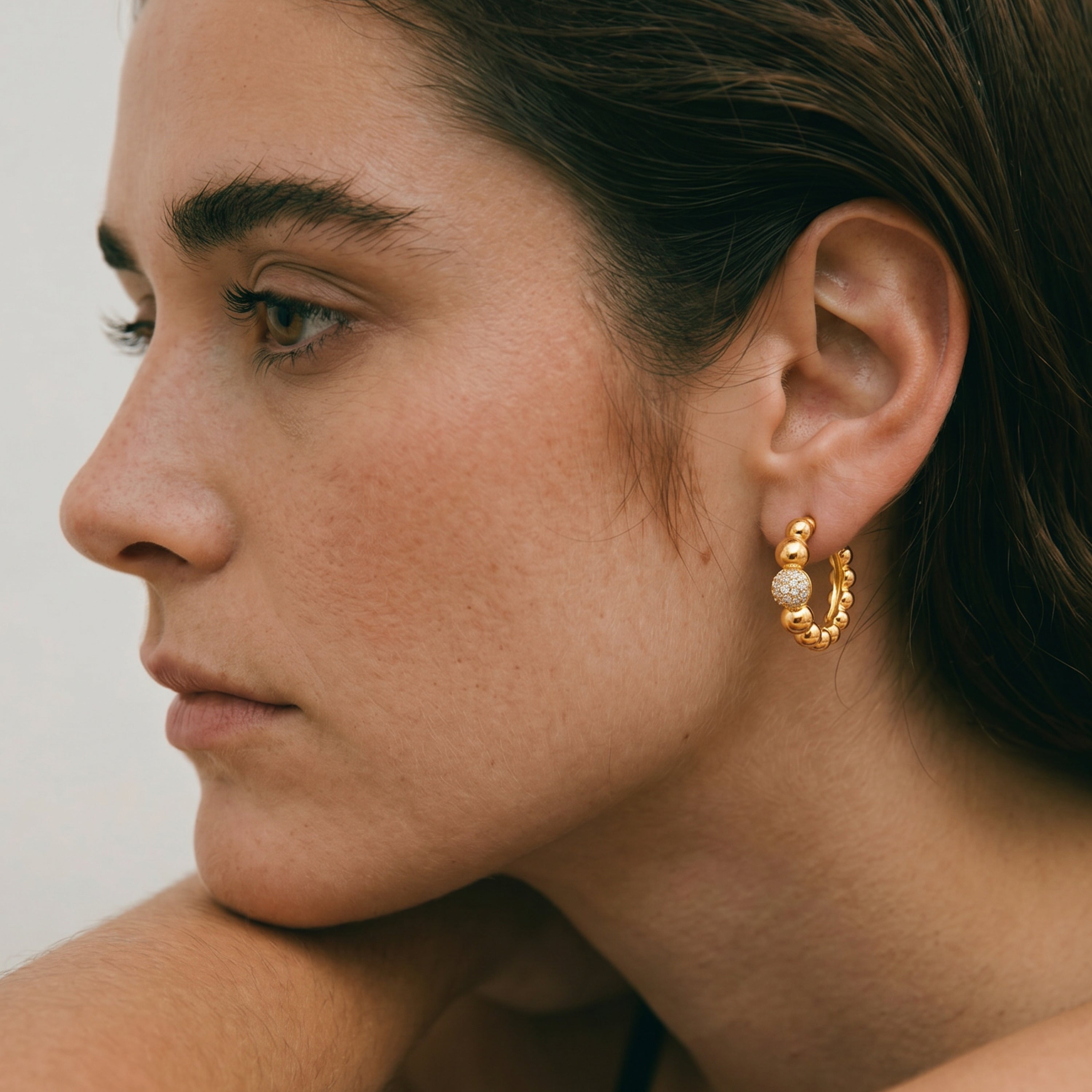 Pendientes de Circonita Brillante acabado en oro amarillo de 18k - Lordae