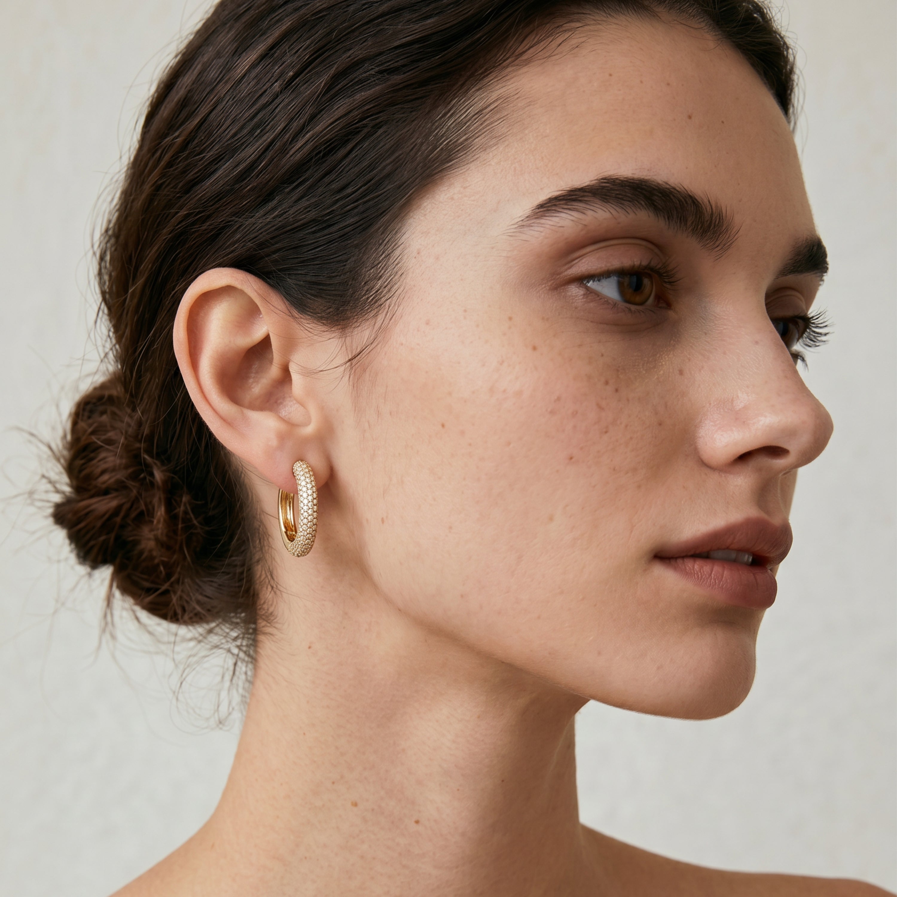 Pendientes de Circonita Brillante acabado en oro amarillo de 18k - Irian