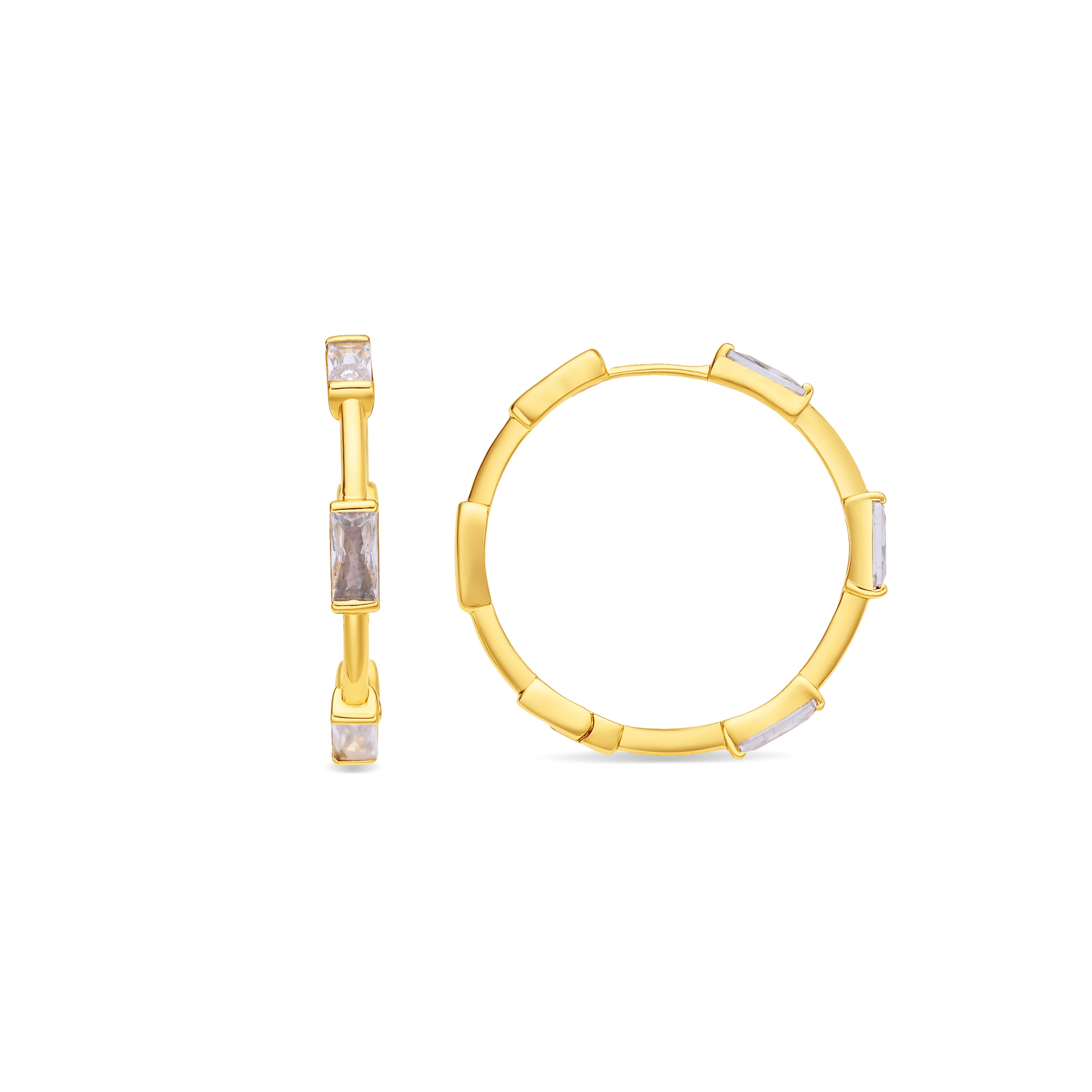 Pendientes de Circonita Brillante acabado en oro amarillo de 18k - Shise