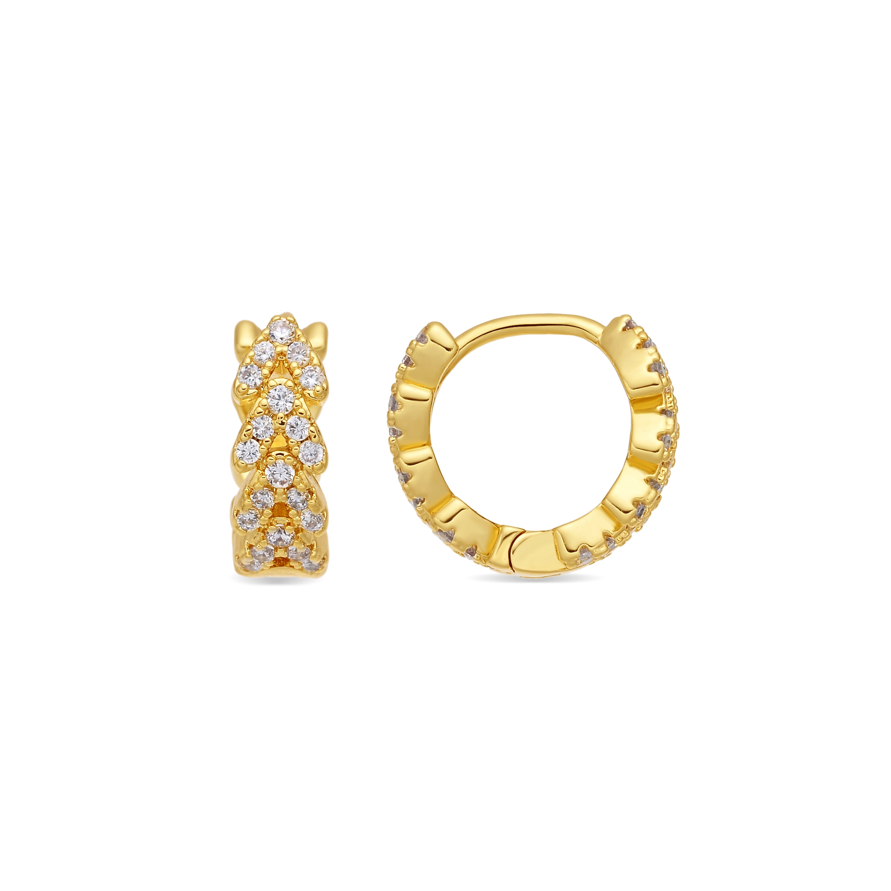 Pendientes de Circonita Brillante acabado en oro amarillo de 18k - Ireth