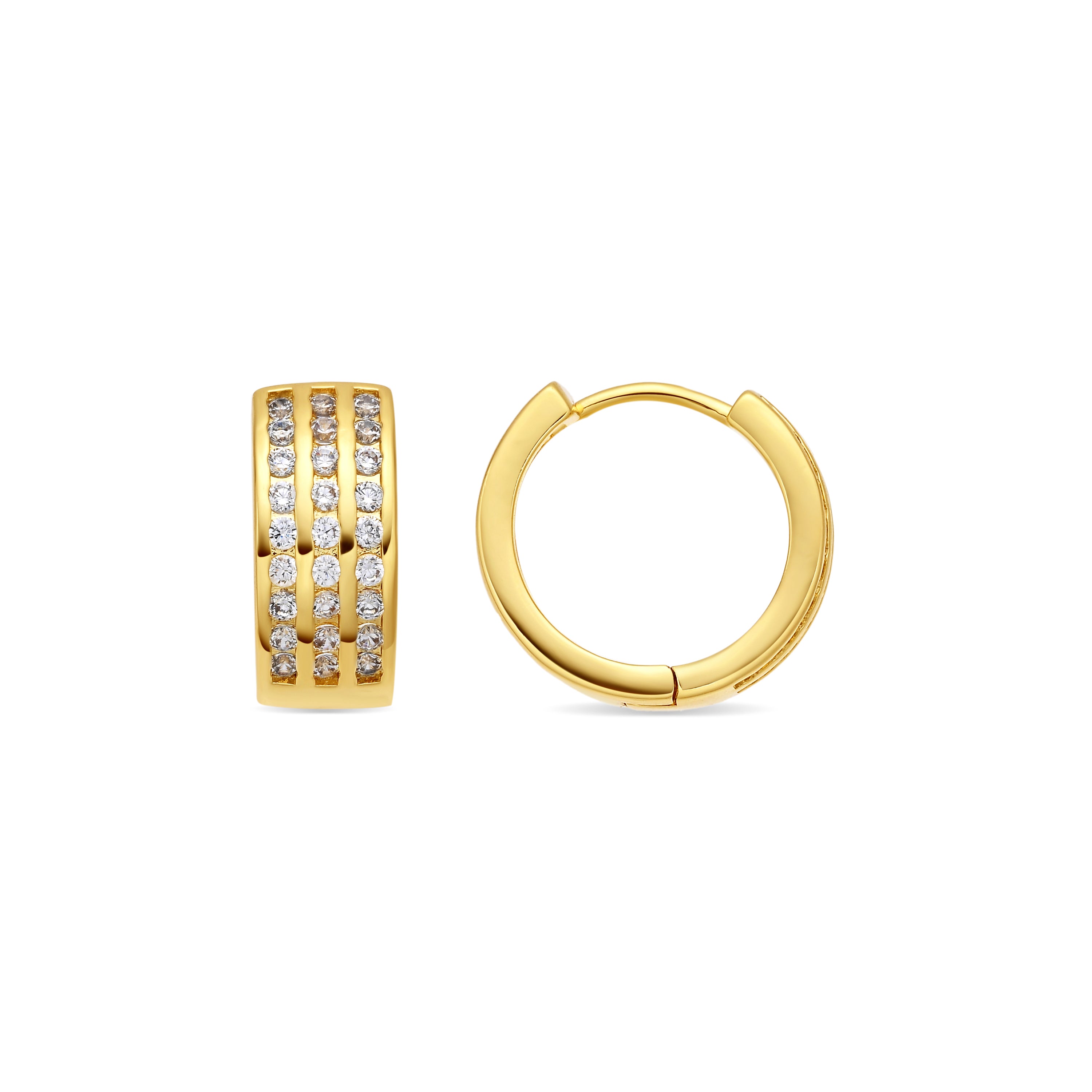 Pendientes de Circonita Brillante acabado en oro amarillo de 18k - Issly