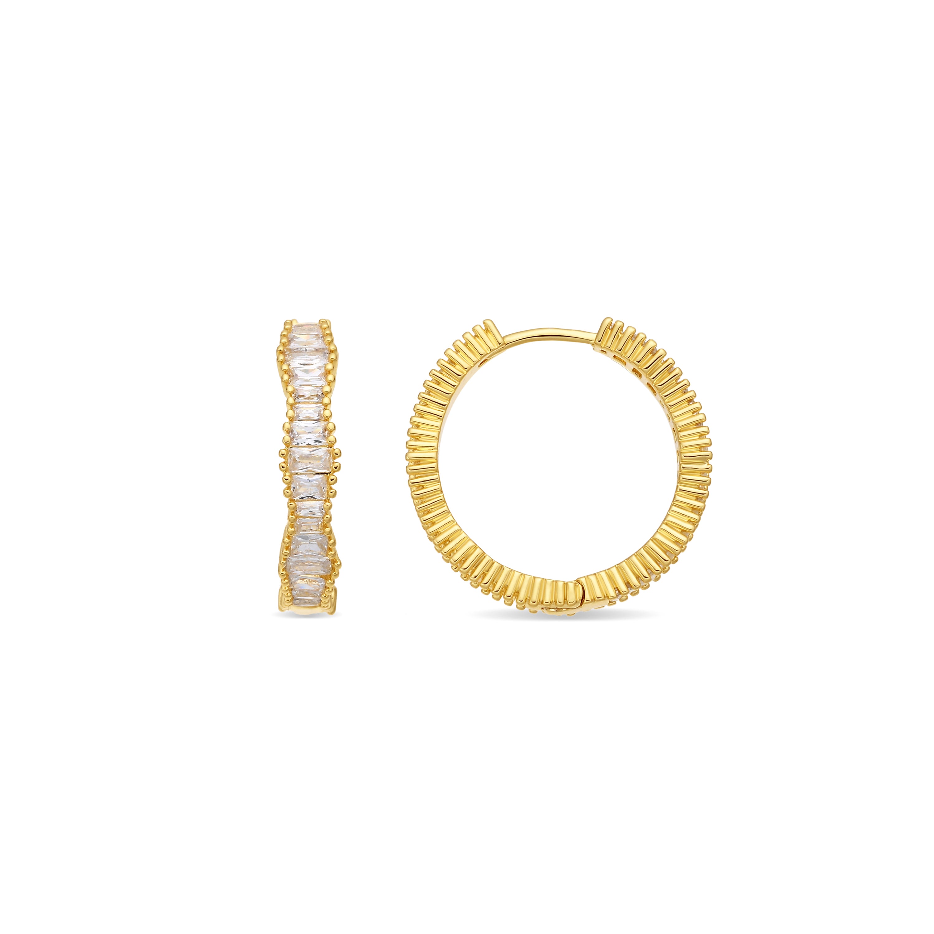 Pendientes de Circonita Brillante acabado en oro amarillo de 18k - Sadim