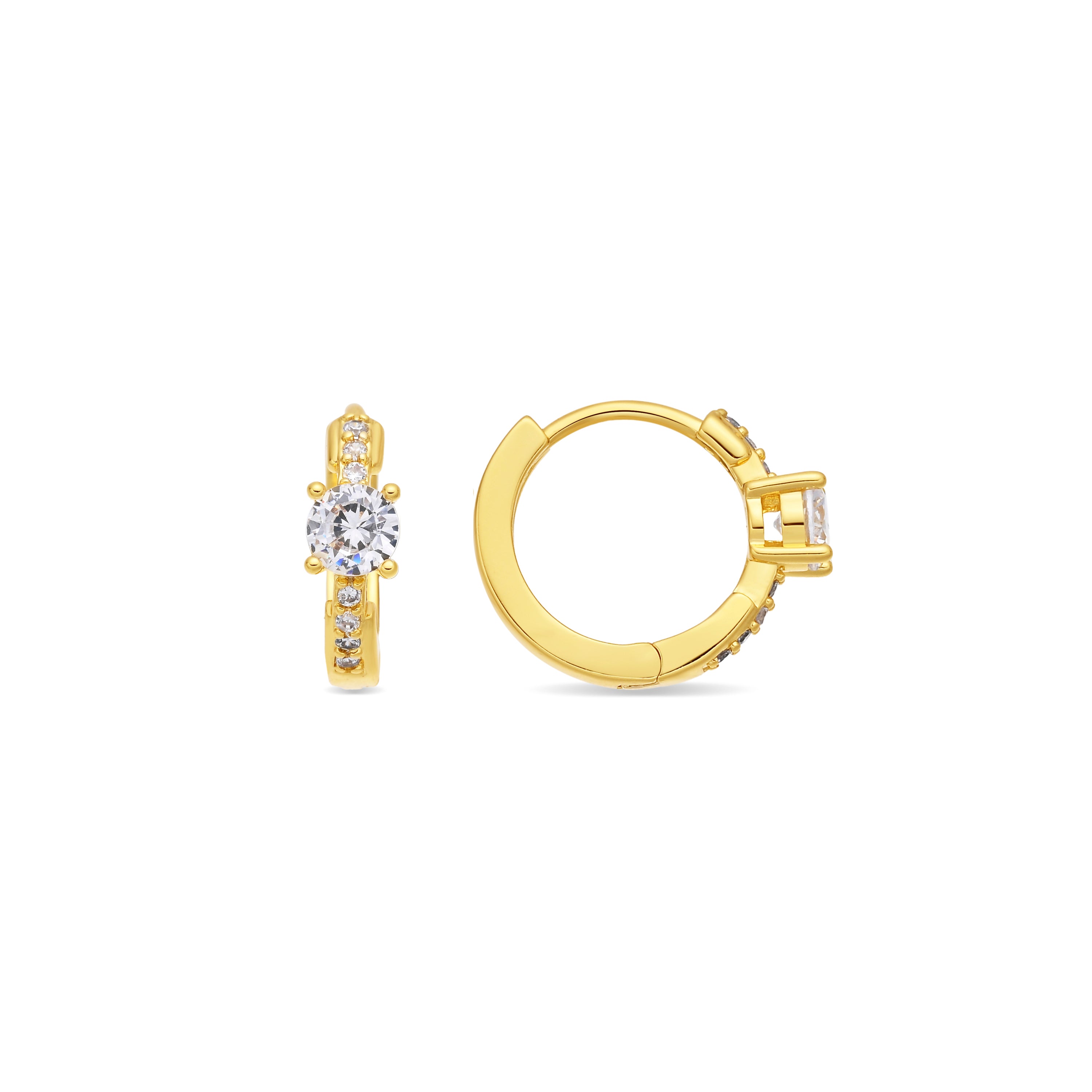 Pendientes de Circonita Brillante acabado en oro amarillo de 18k - Thorn