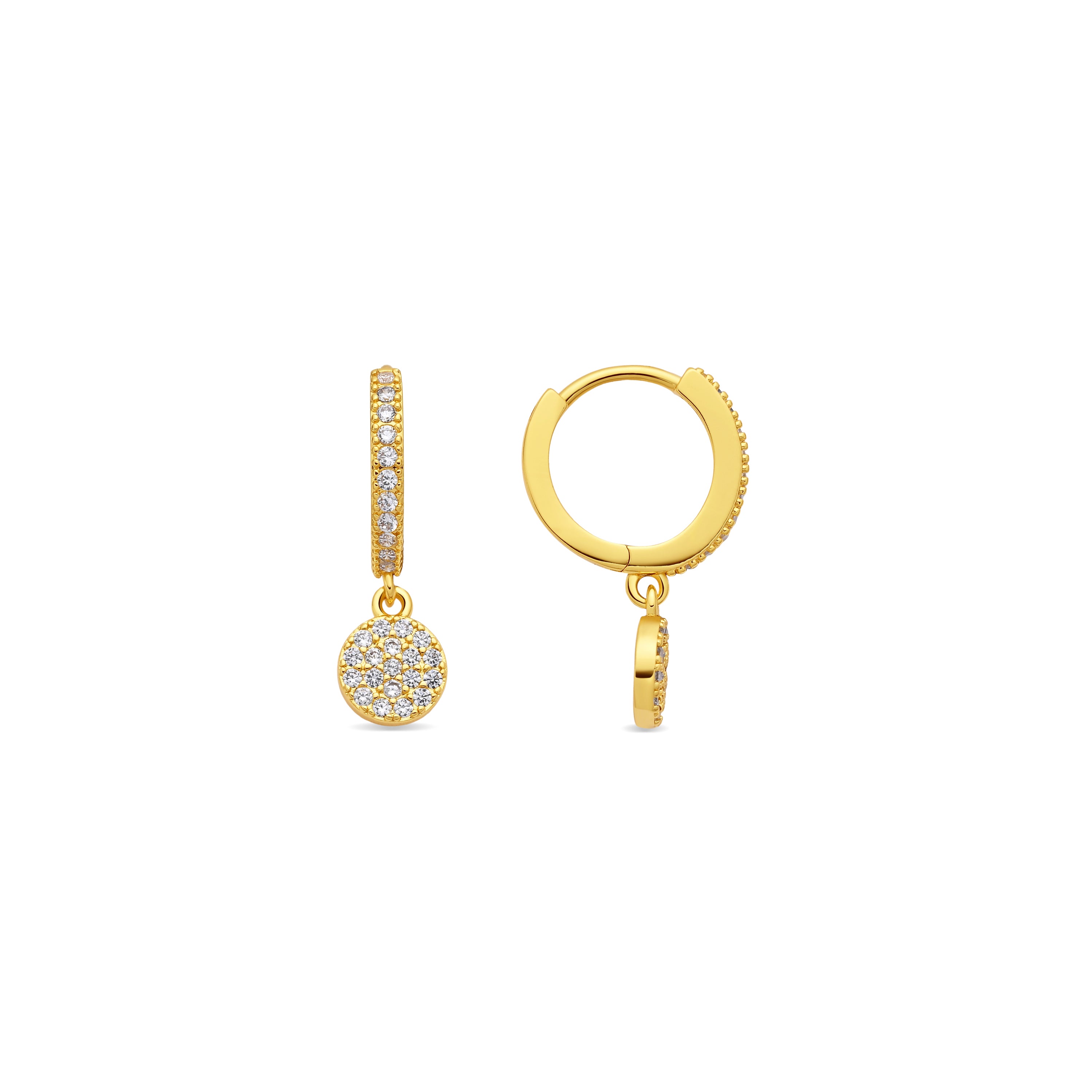 Pendientes de Circonita Brillante acabado en oro amarillo de 18k - Canuw