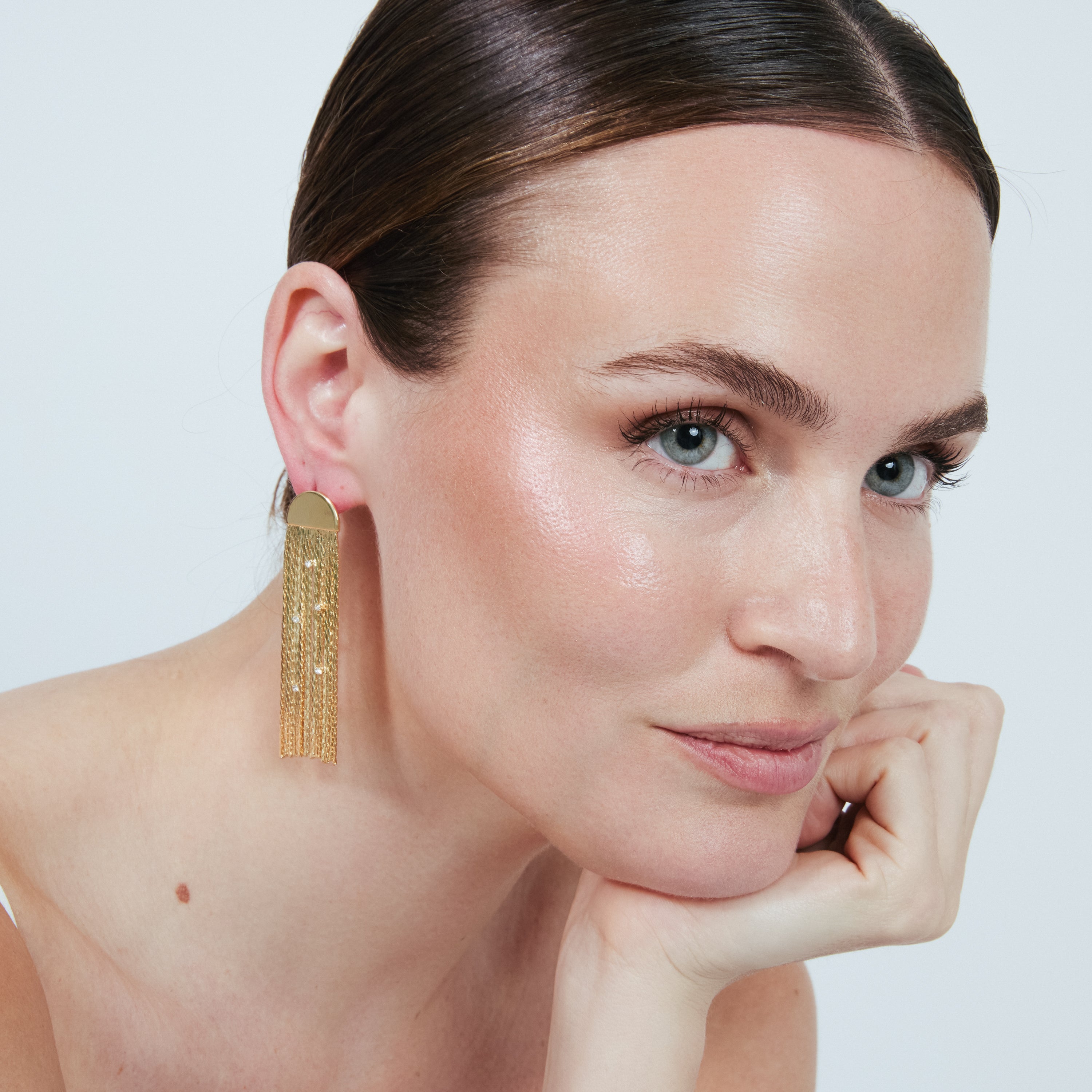 Pendientes acabado en oro amarillo de 18k - Edhelya
