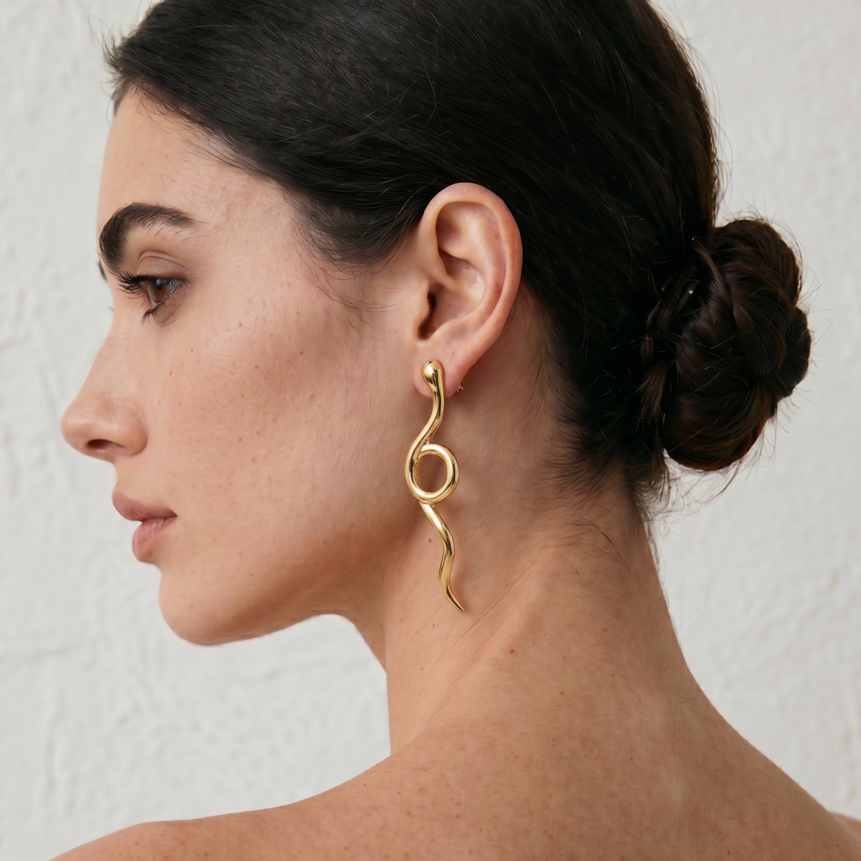 Pendientes acabado en oro amarillo de 18k - Serphentia