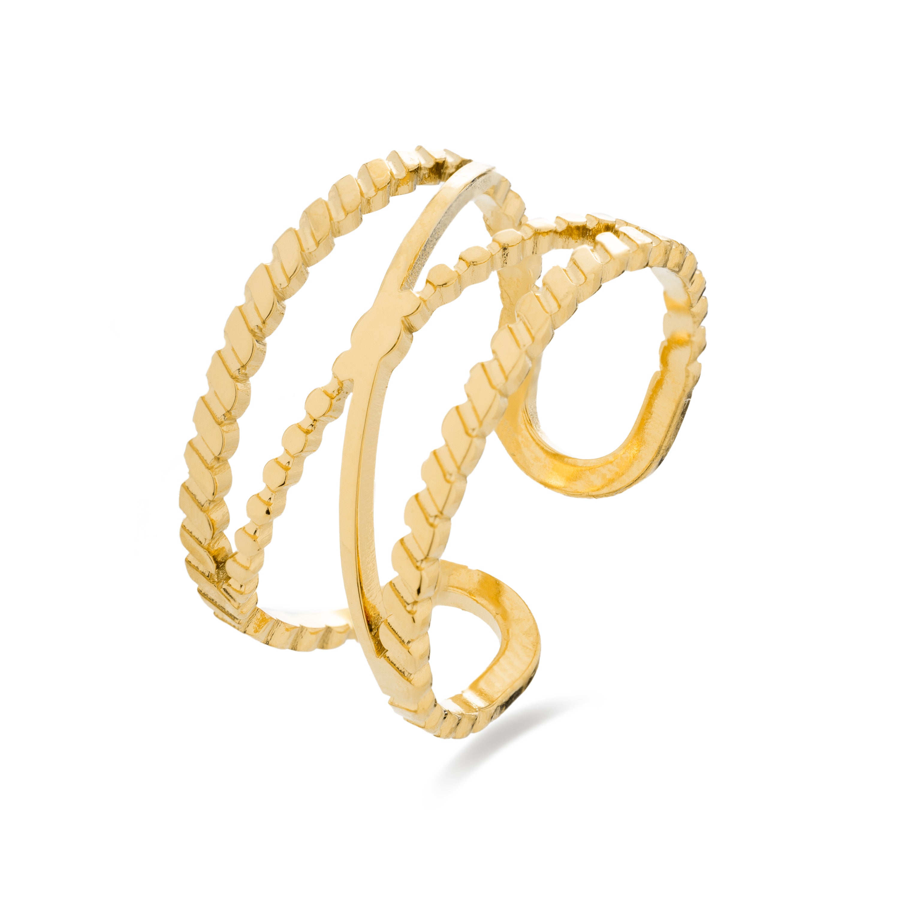 Anillo acabado en oro amarillo de 18K - Eagro