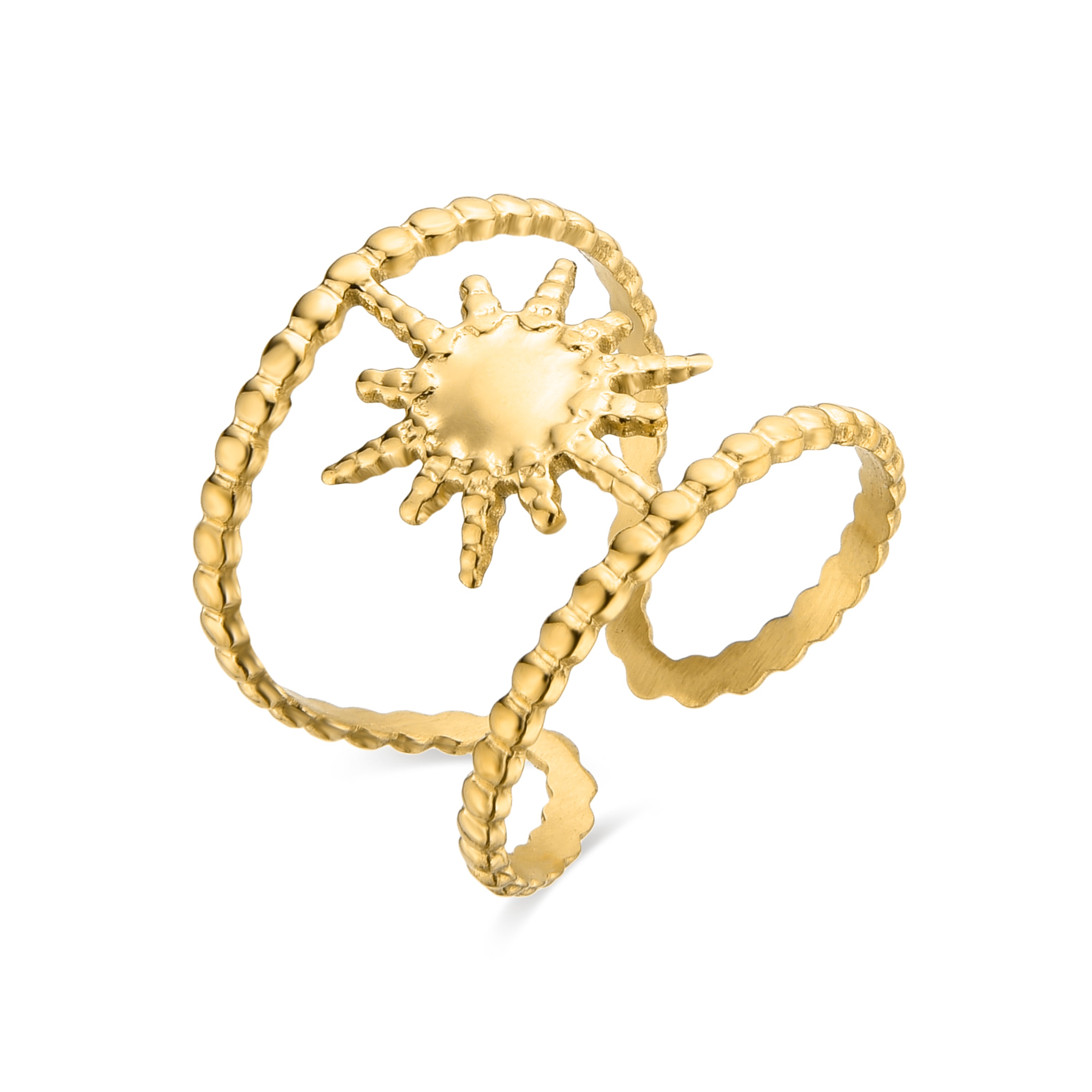 Anillo de Lacado Negro acabado en oro amarillo de 18k - Overci