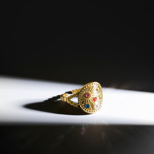 Anillo acabado en oro amarillo 18k