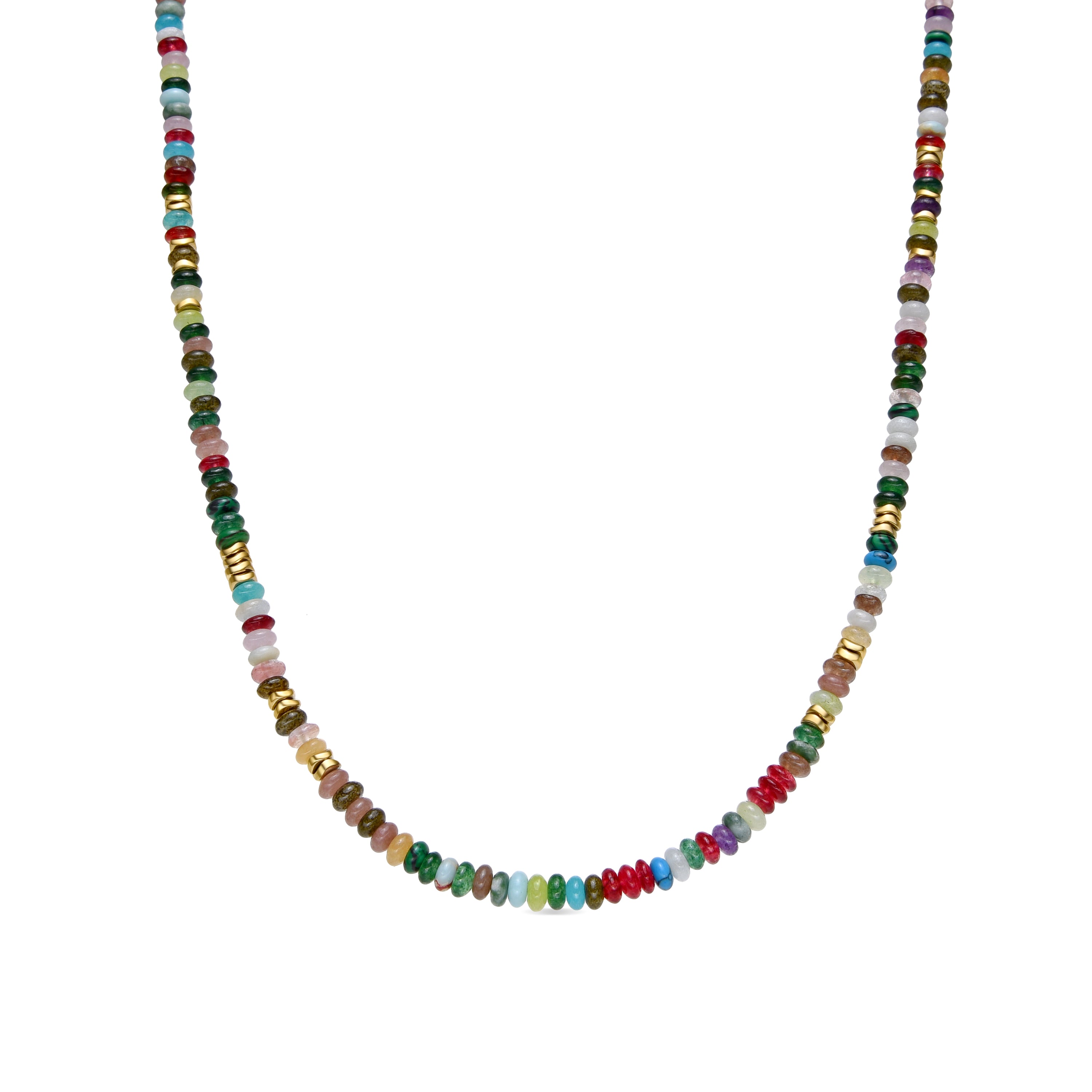 Collier avec Cristal Multicolore finition or 18k - Issne