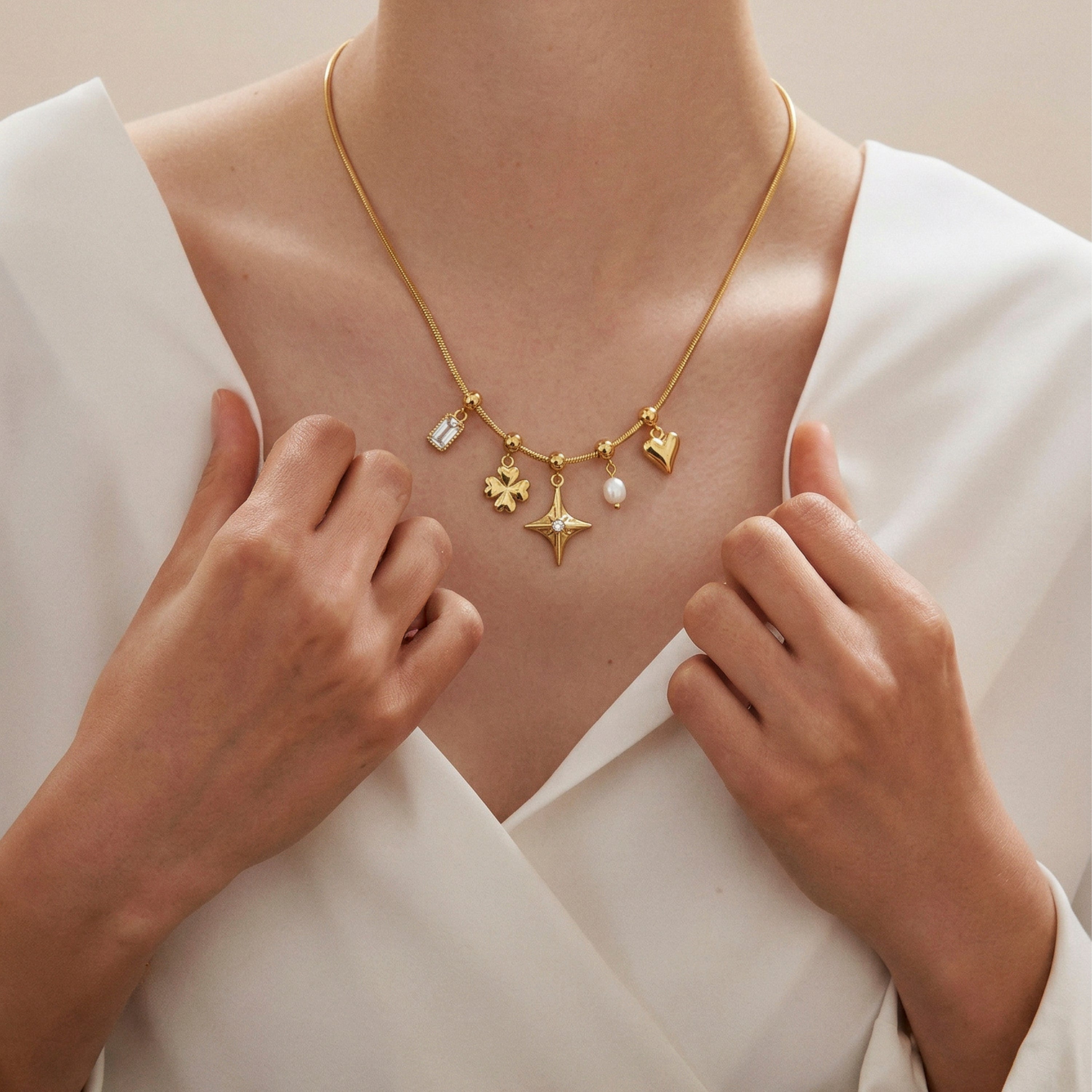 Collar de Circonita Brillante acabado en oro amarillo de 18k - Radlo