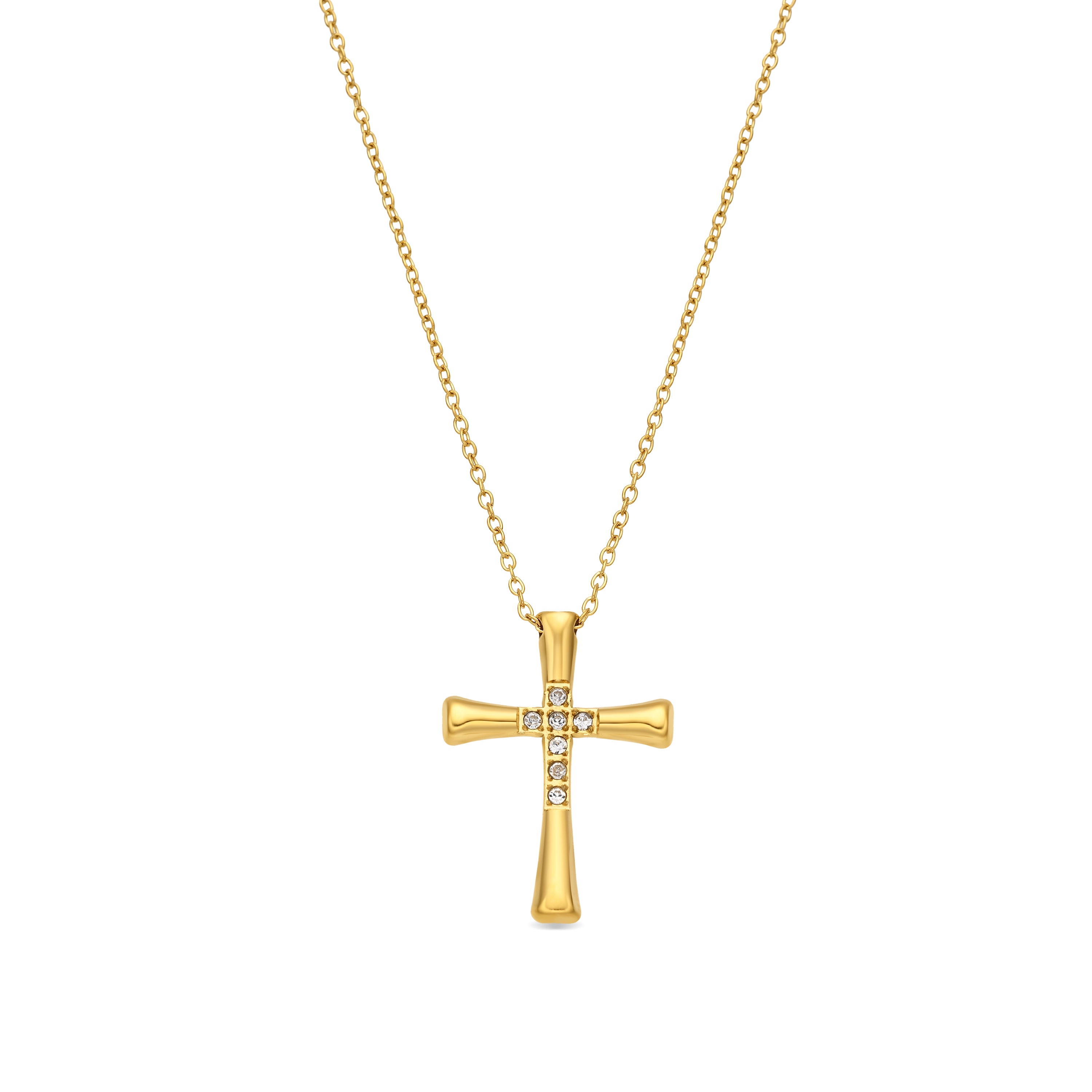 Collar de Circonita Brillante acabado en oro amarillo de 18k - Busit