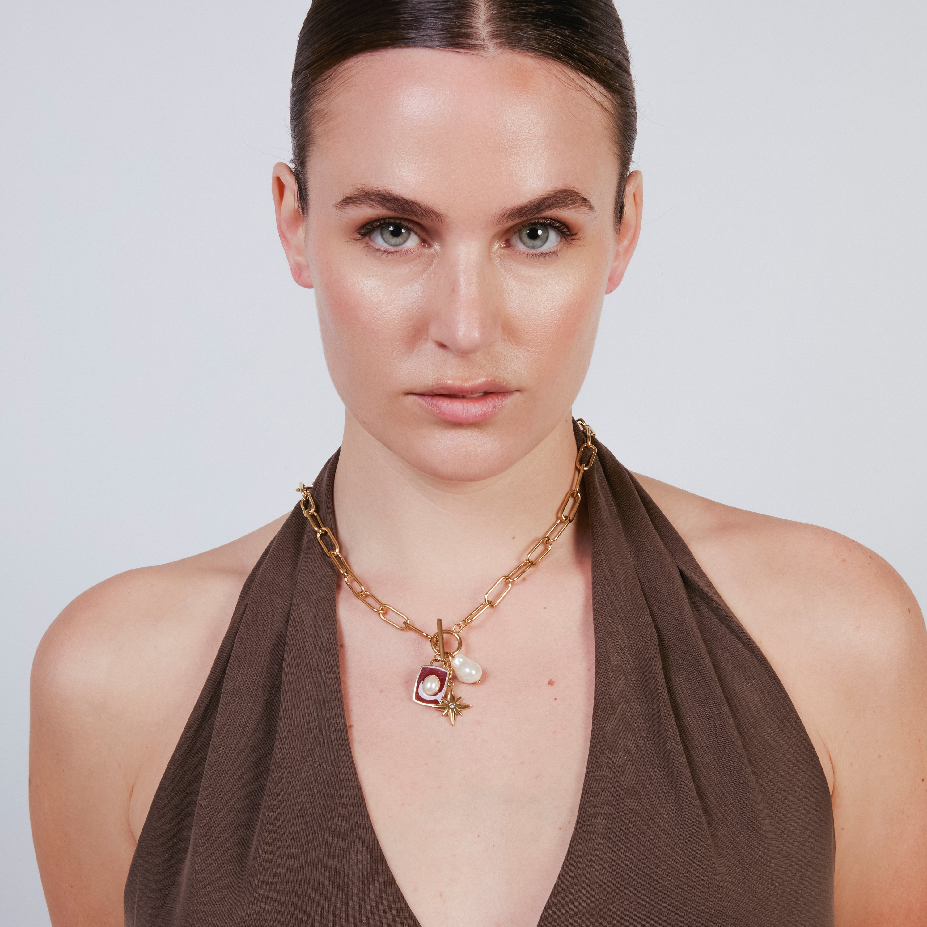 Collar de Perla Blanca acabado en oro amarillo de 18k - Irath