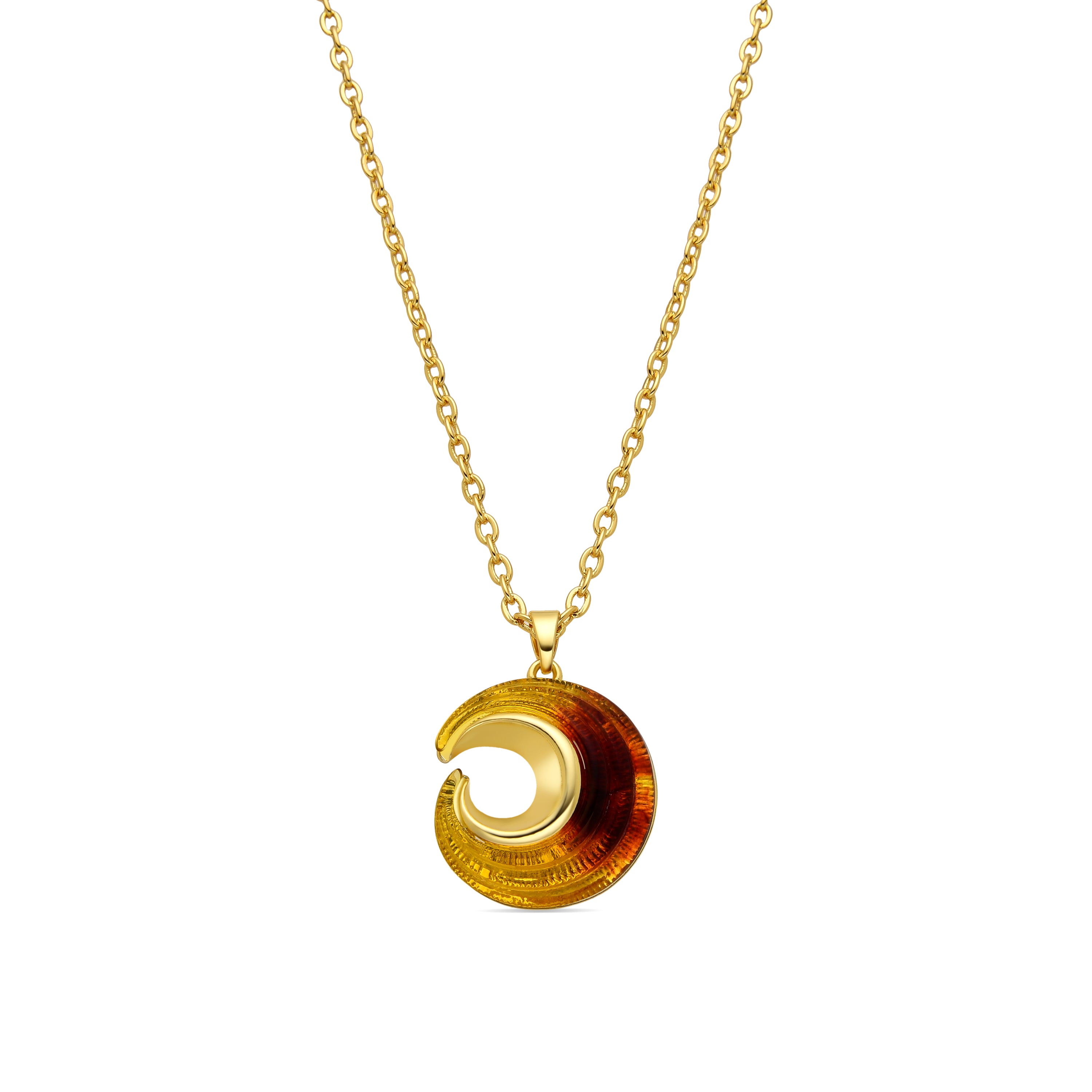 Collier avec résine ambre finition or 18k - Overnya