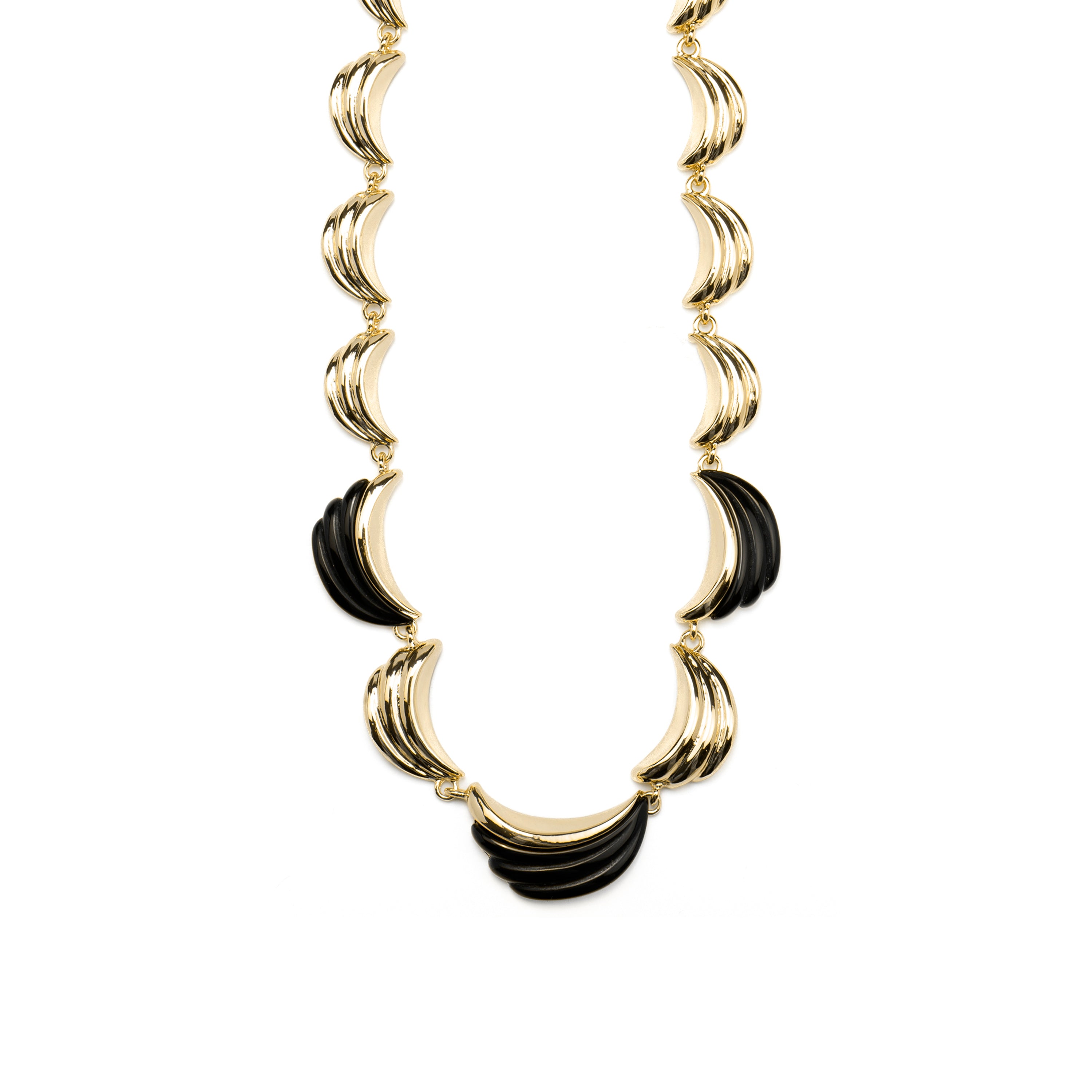 Collier avec résine noire finition or 18k - Modwi