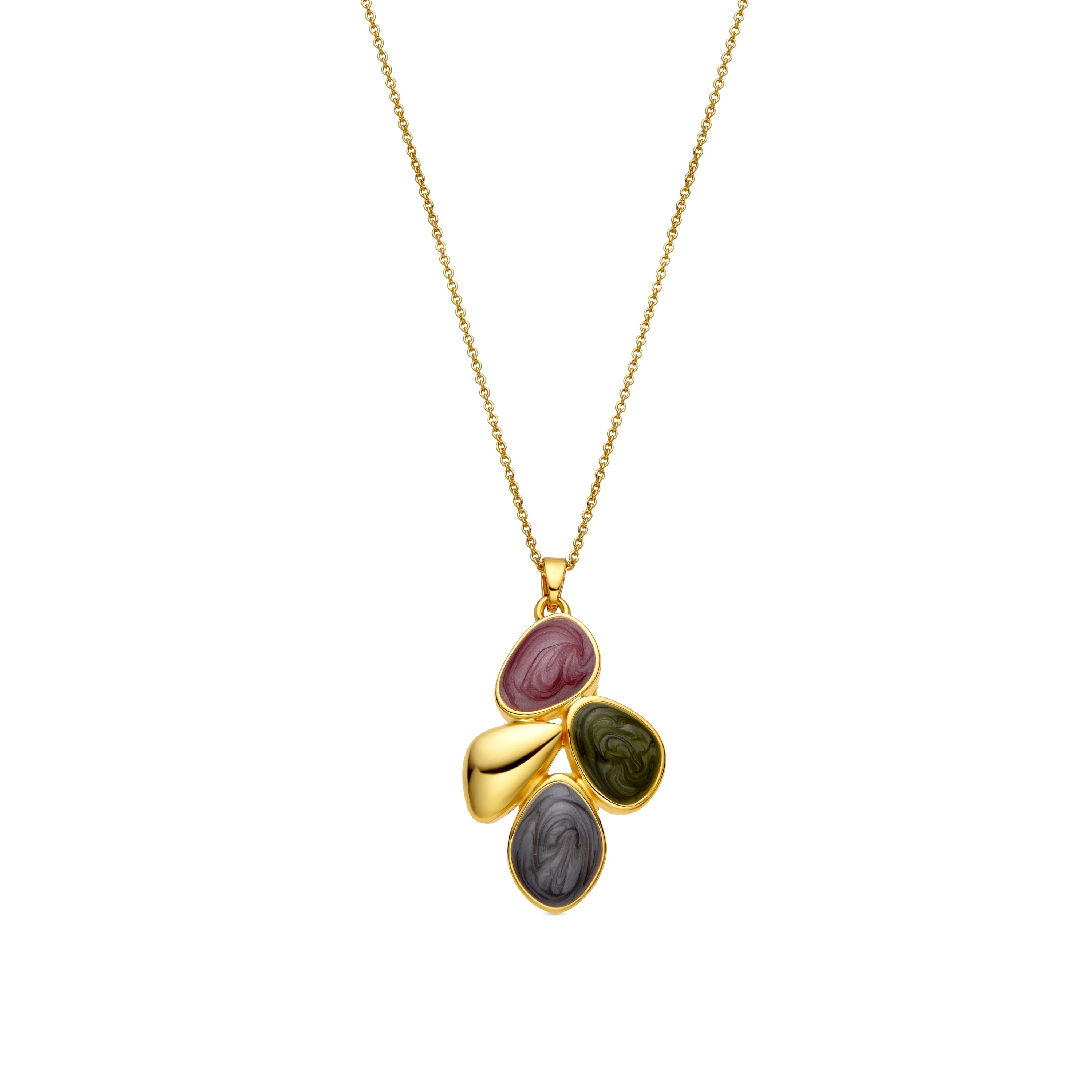 Collar con Lacado Multicolor acabado oro 18k - Laido