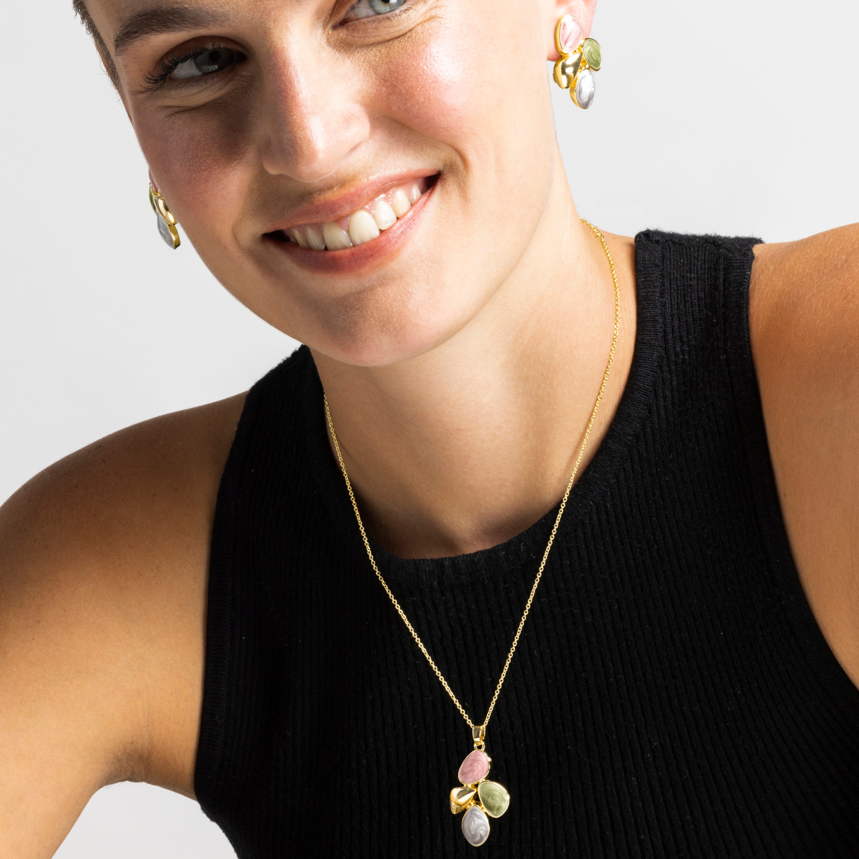Collar con Lacado Multicolor acabado oro 18k - Laido