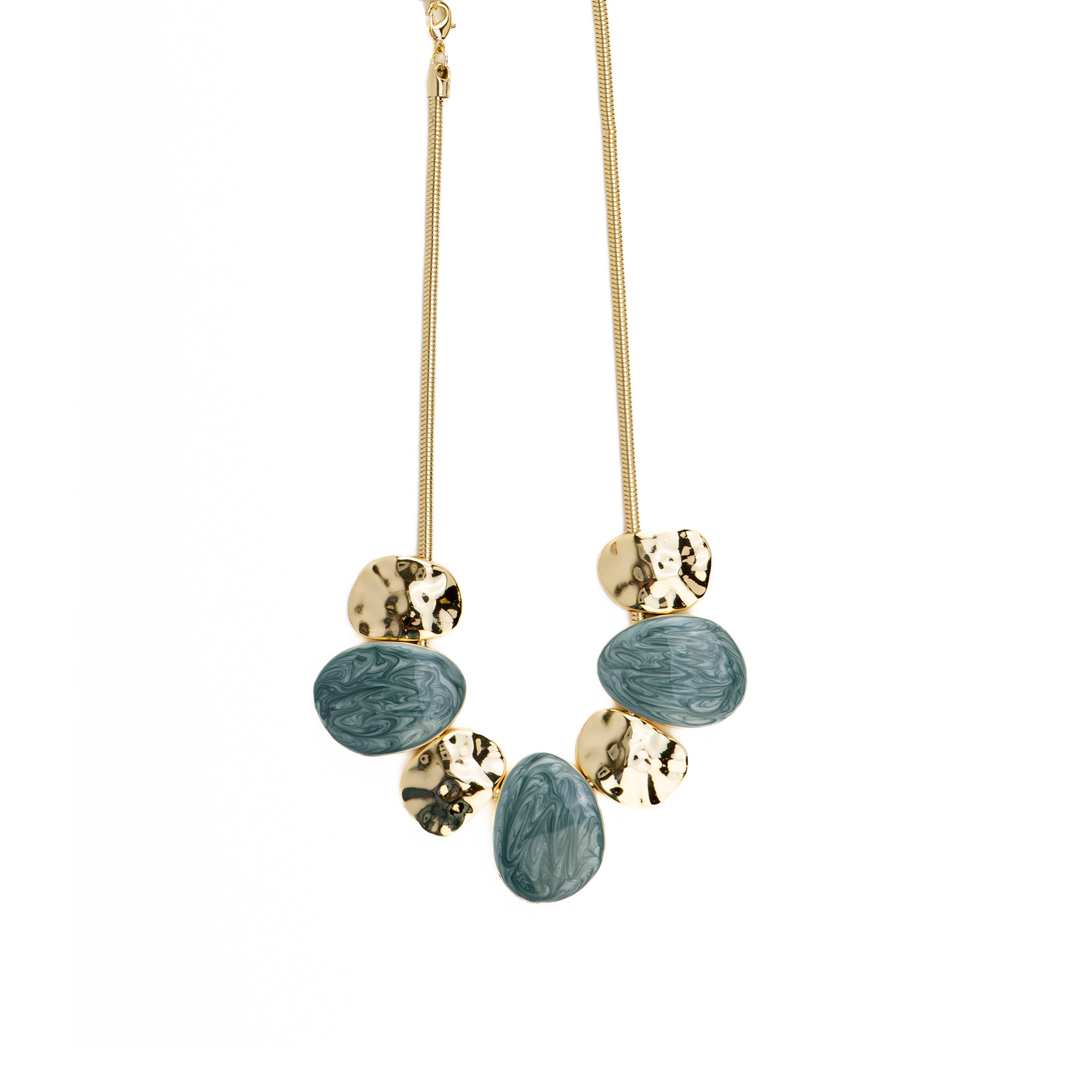 Collier avec laque bleue finition or 18k - Gori