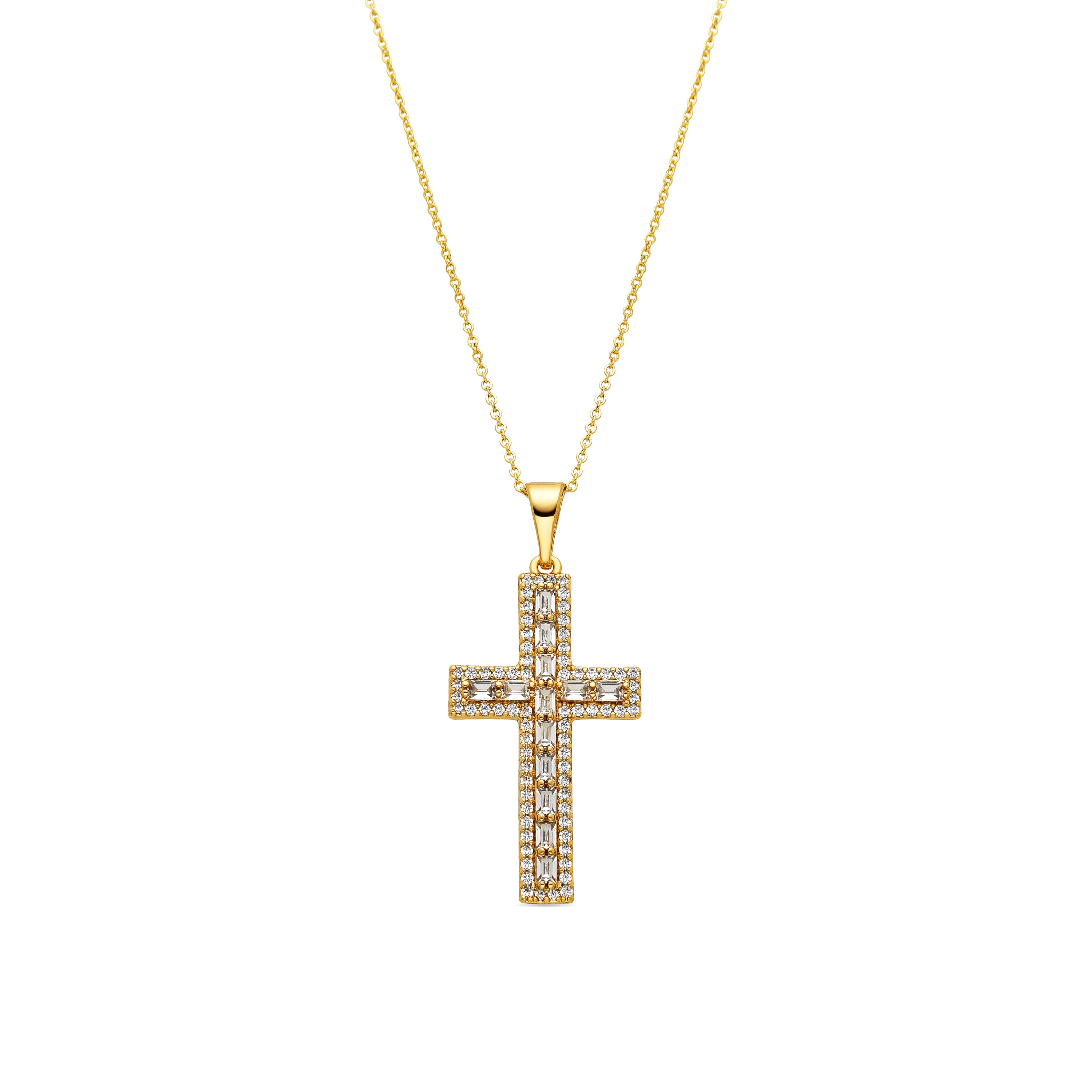 Halskette mit funkelndem Zirkonia, 18k Gold-Finish - Diora