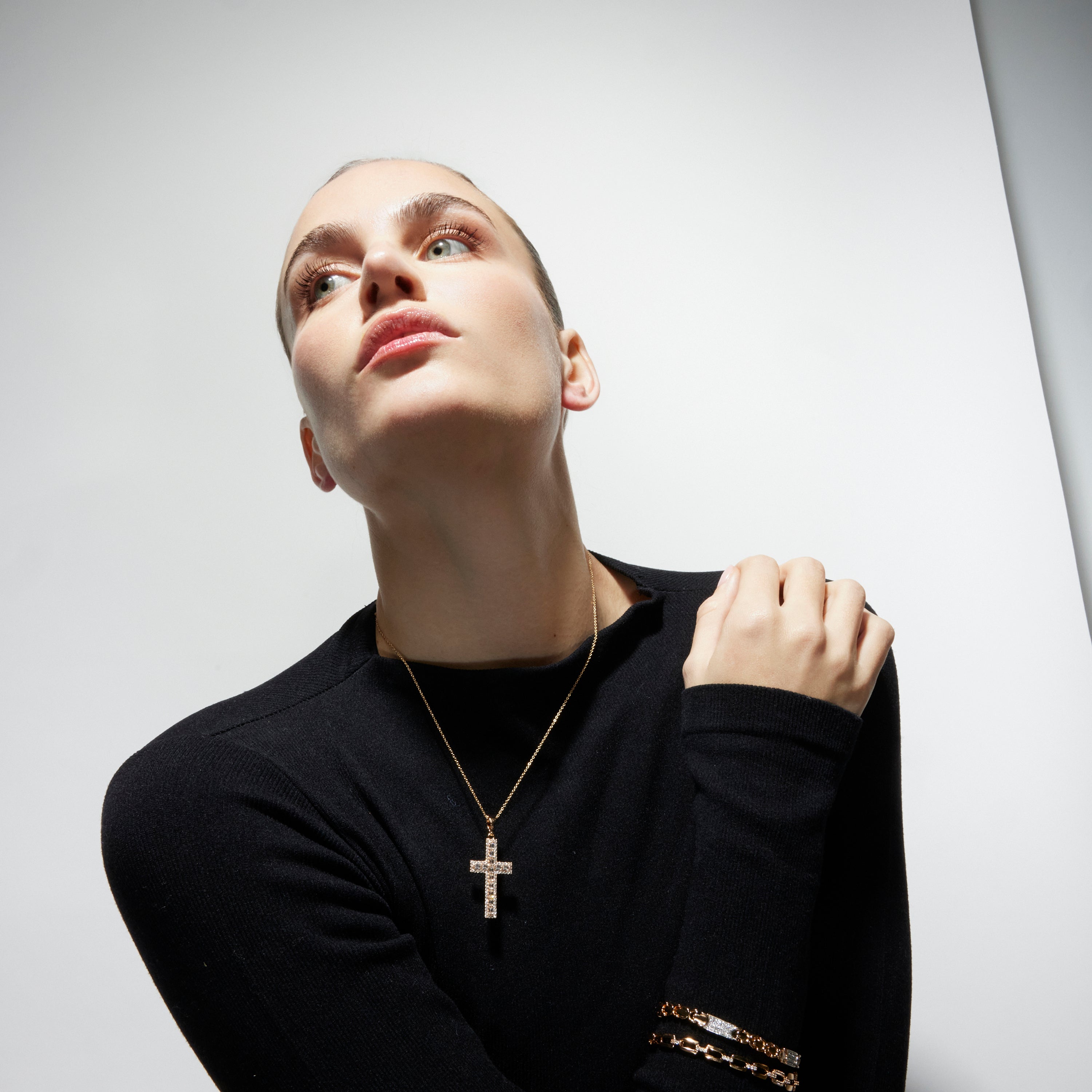 Halskette mit funkelndem Zirkonia, 18k Gold-Finish - Diora