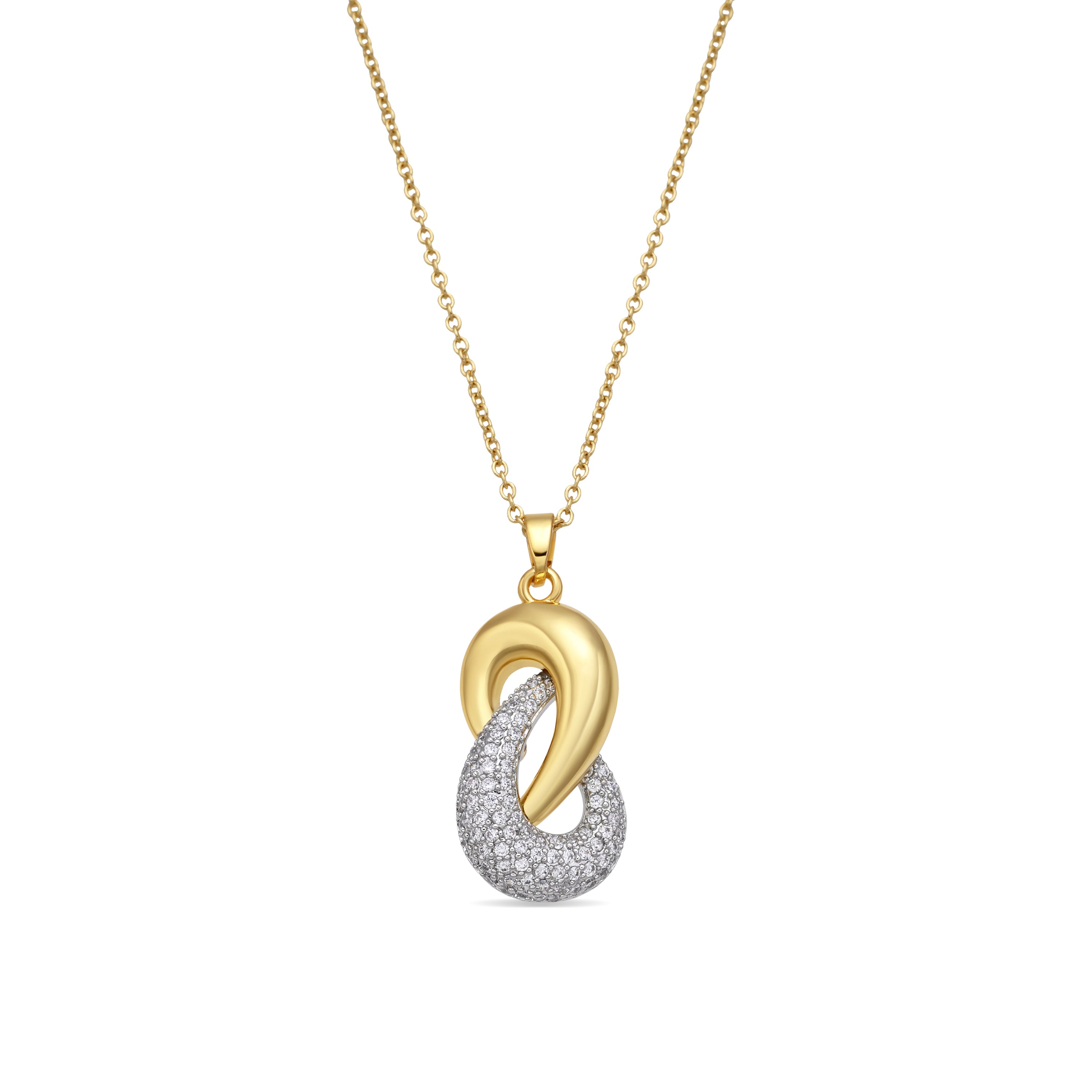 Collar de Circonita Brillante acabado en oro amarillo 18k - Baisum