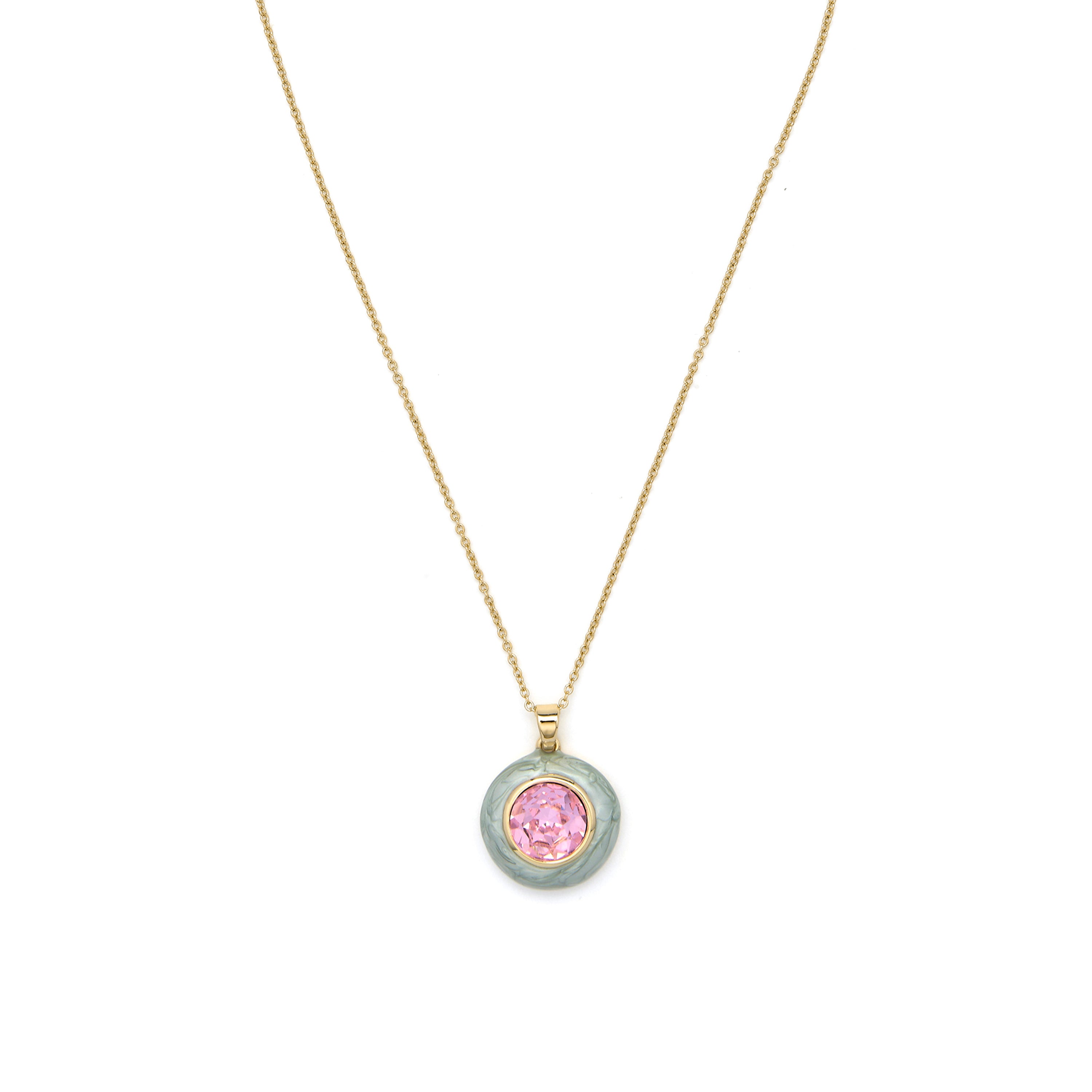 Collar de Circonita Rosa acabado en oro amarillo 18k - Lorder