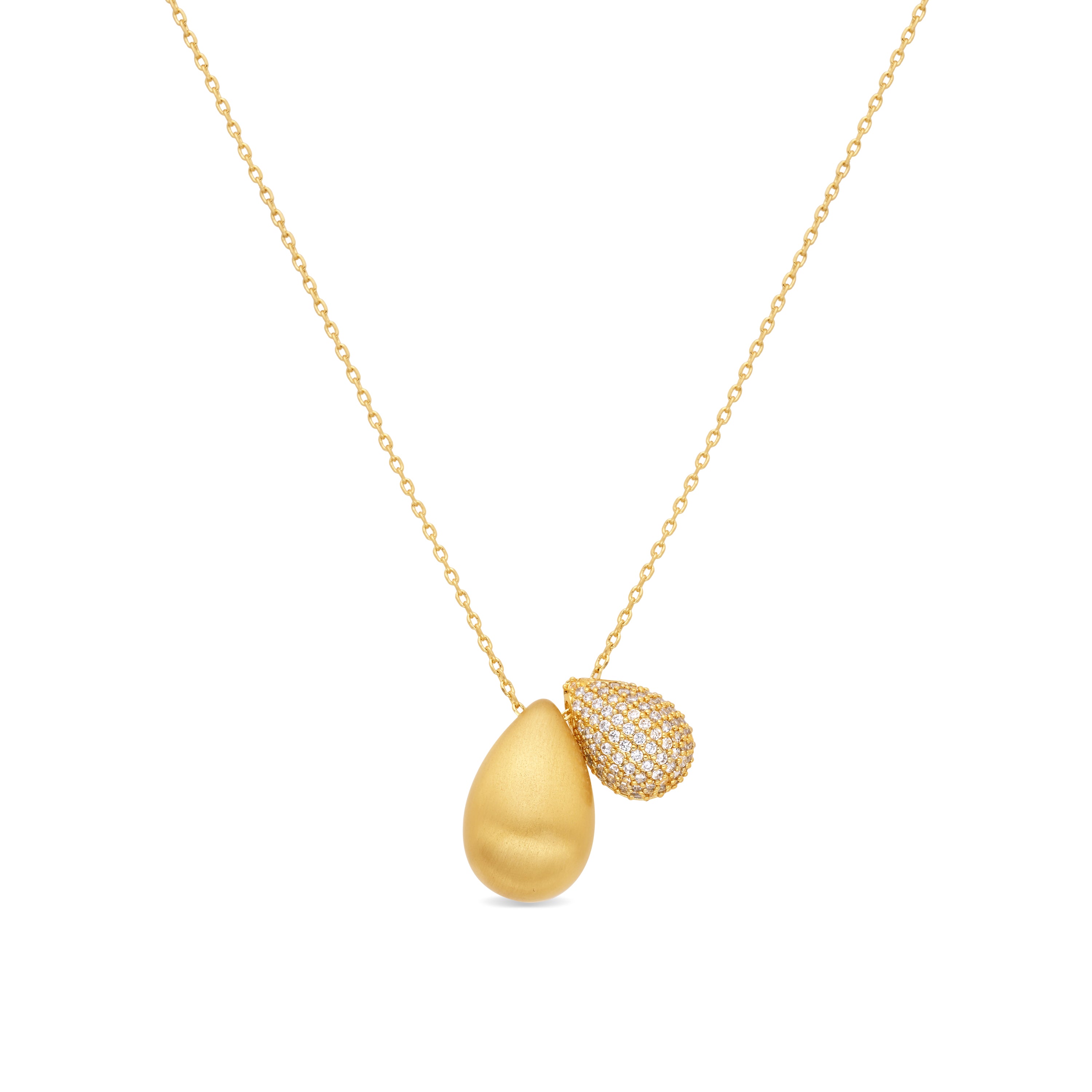 Collar de Circonita Brillante acabado en oro amarillo de 18k - Zismao