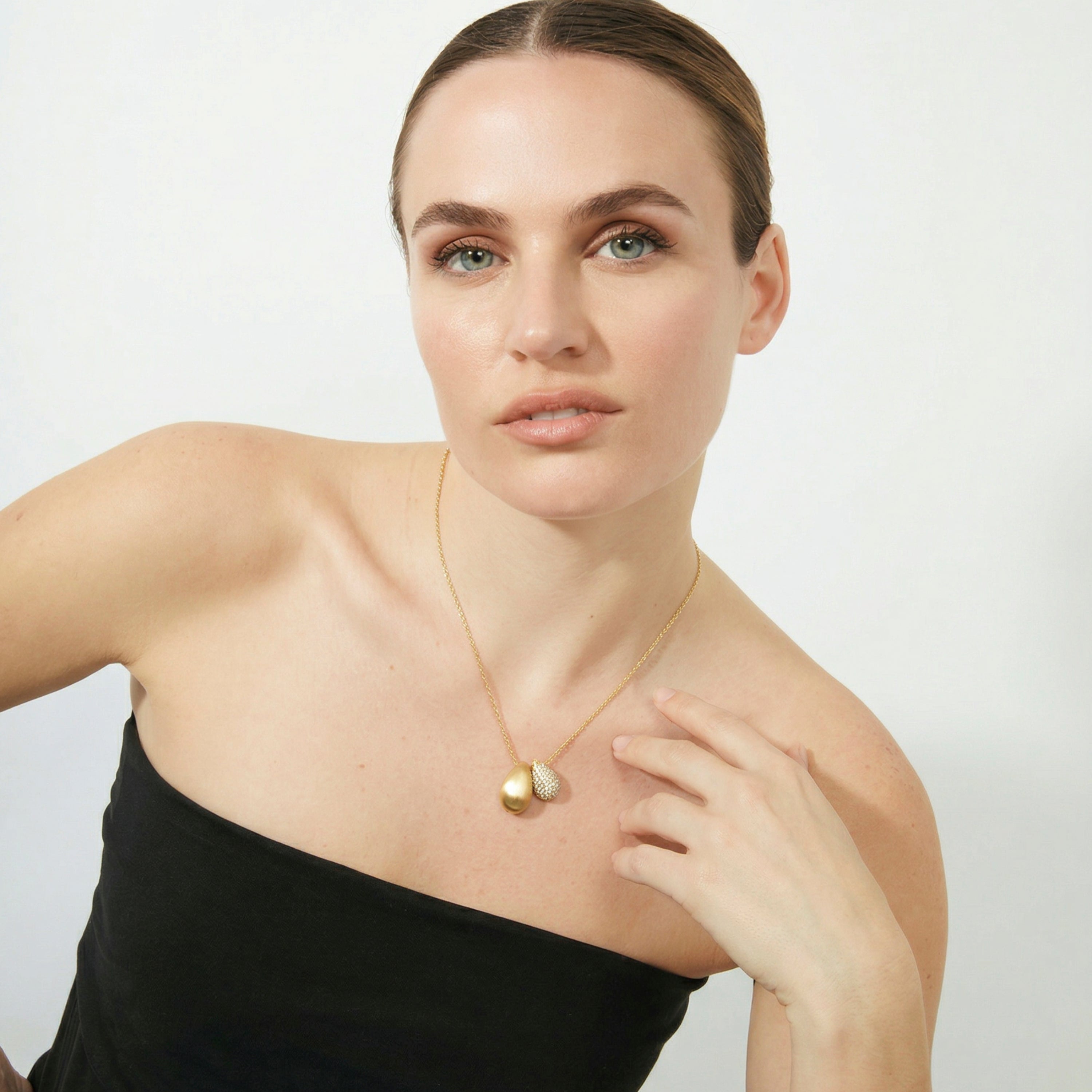 Collar de Circonita Brillante acabado en oro amarillo de 18k - Zismao