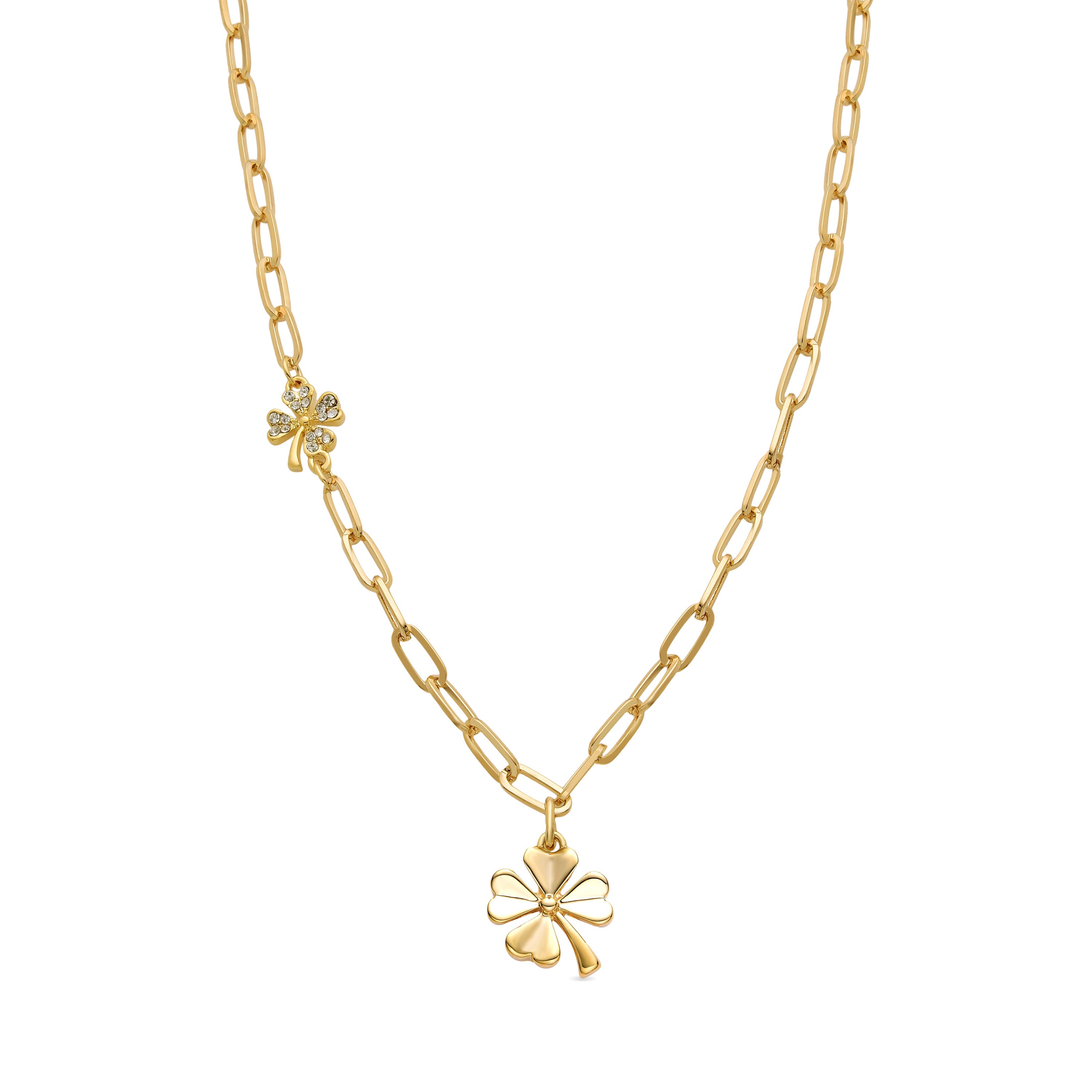 Collar de Circonita Brillante acabado en oro amarillo de 18K - Flor
