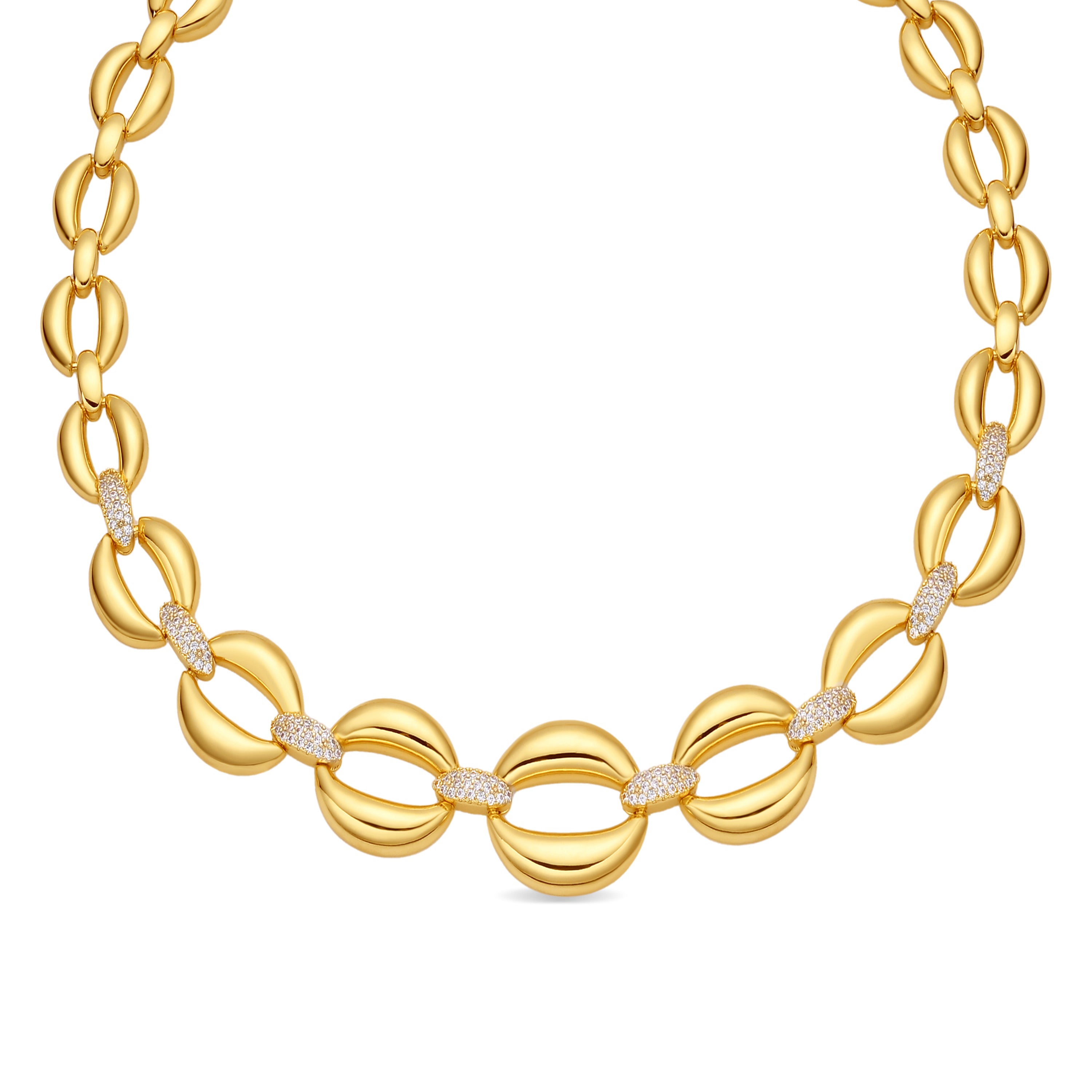 Collar de Circonita Brillante acabado en oro amarillo de 18k - Nixwi