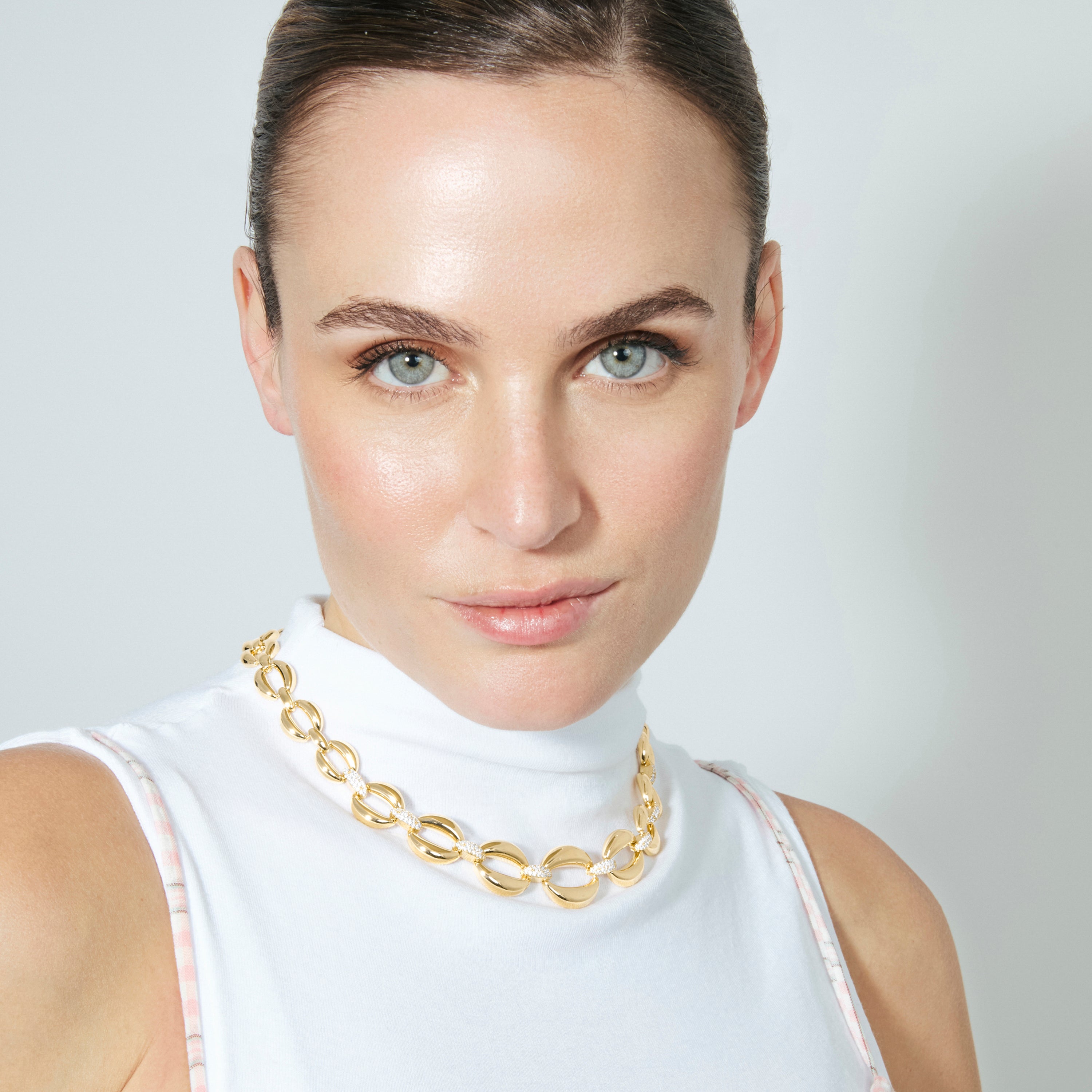 Collar de Circonita Brillante acabado en oro amarillo de 18k - Nixwi