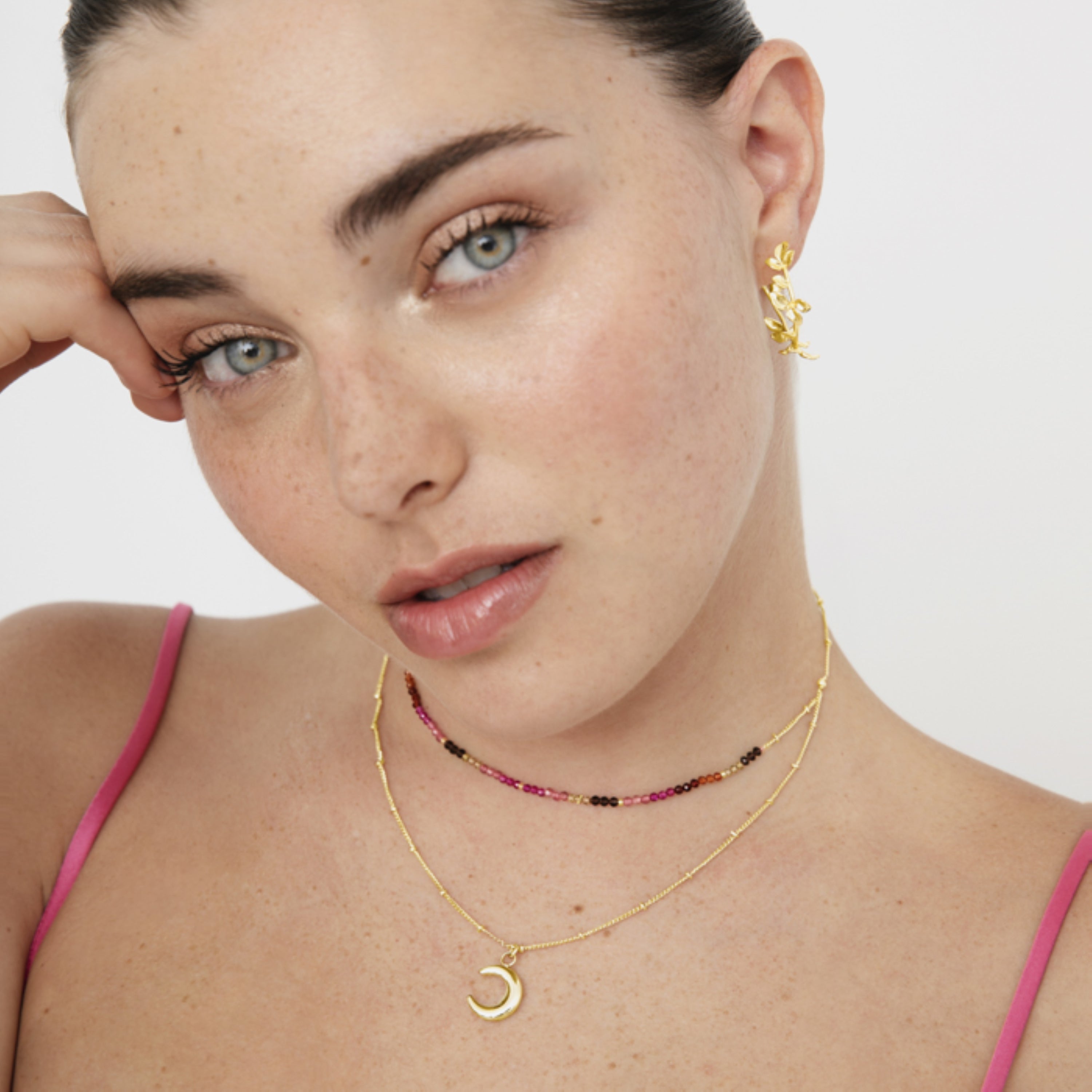 Collar de Cristal Multicolor acabado en oro amarillo de 18K - Noko