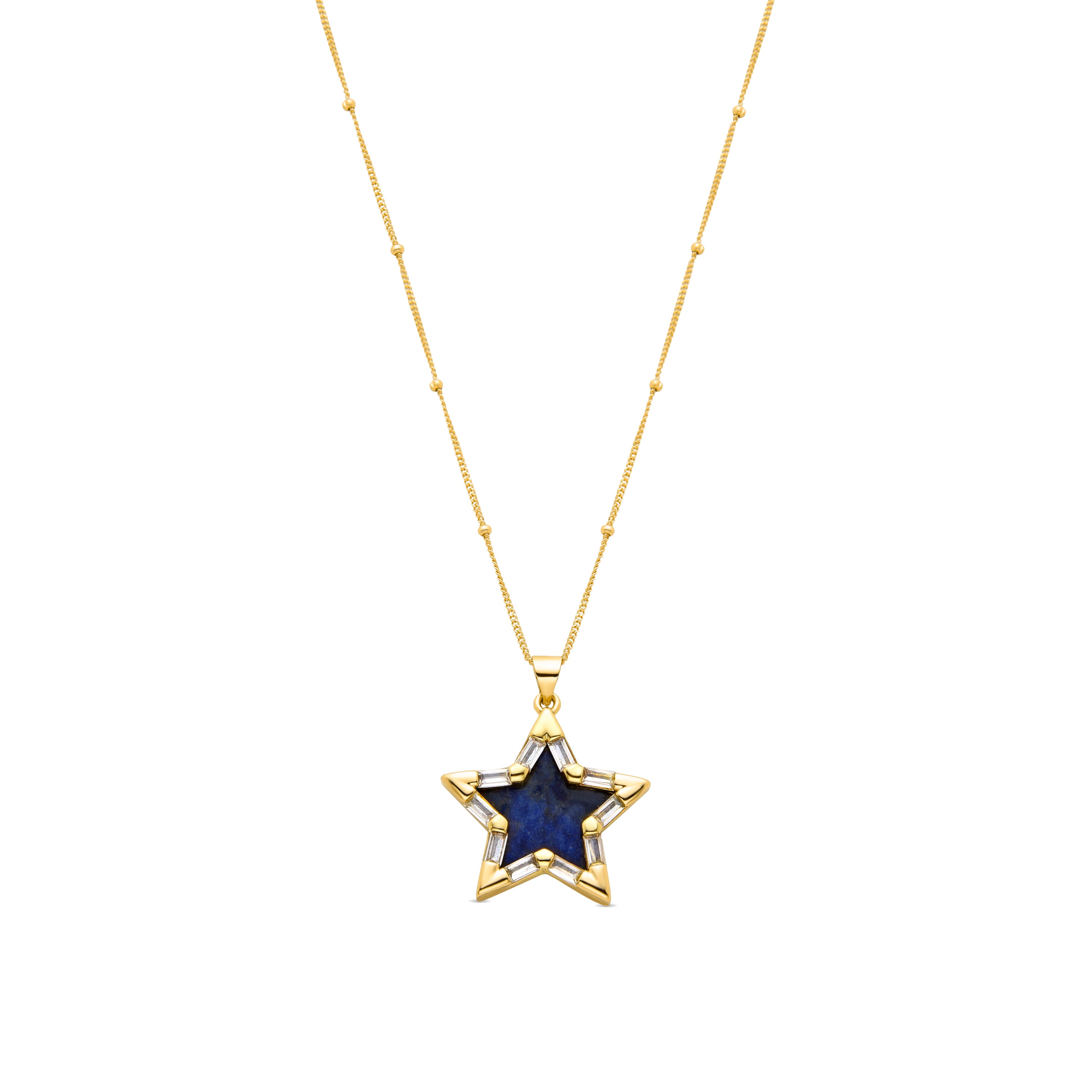 Collar de Lapislazuli Natural acabado en oro amarillo de 18K - Estrella