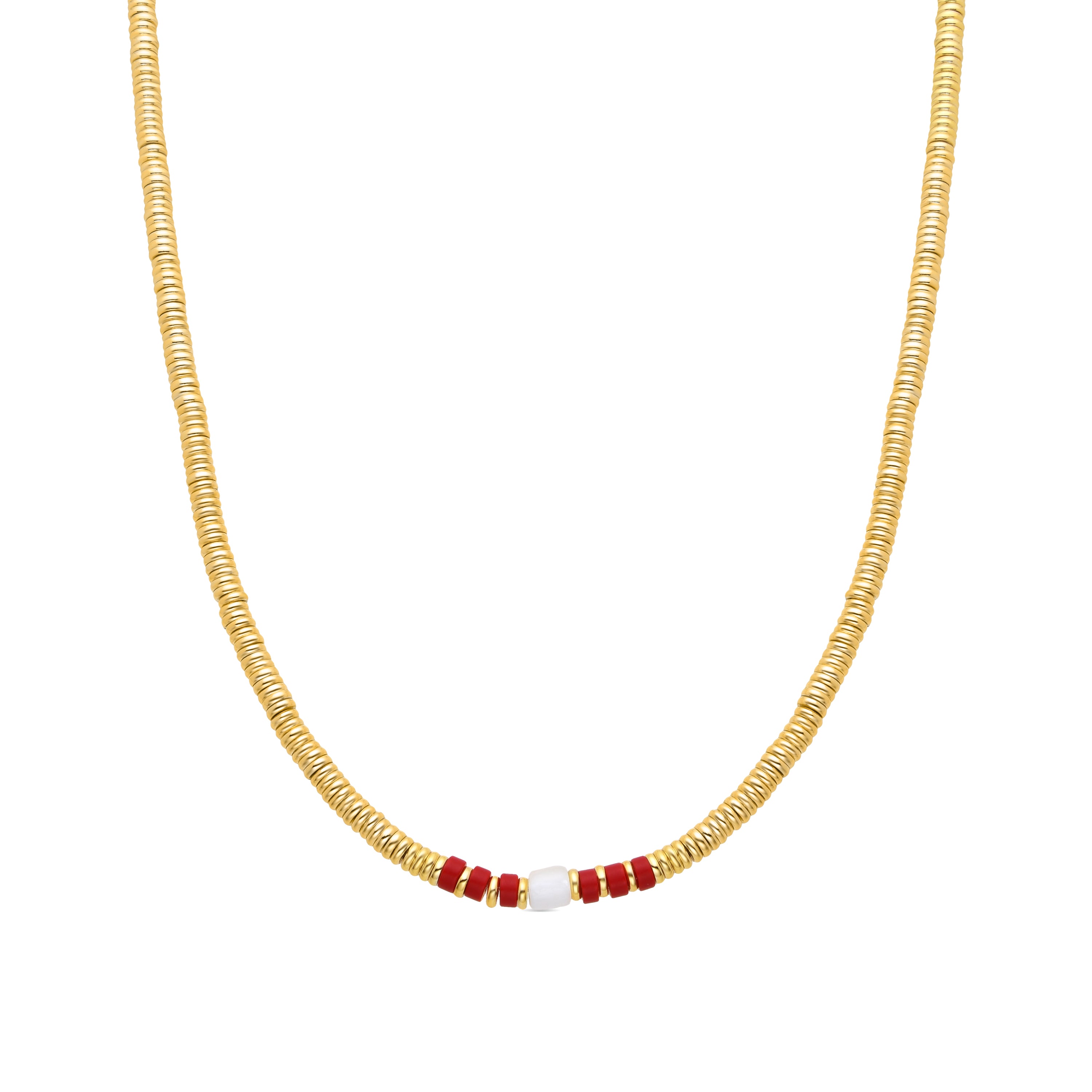 Collar de Coral acabado en oro amarillo de 18k - Sumuna