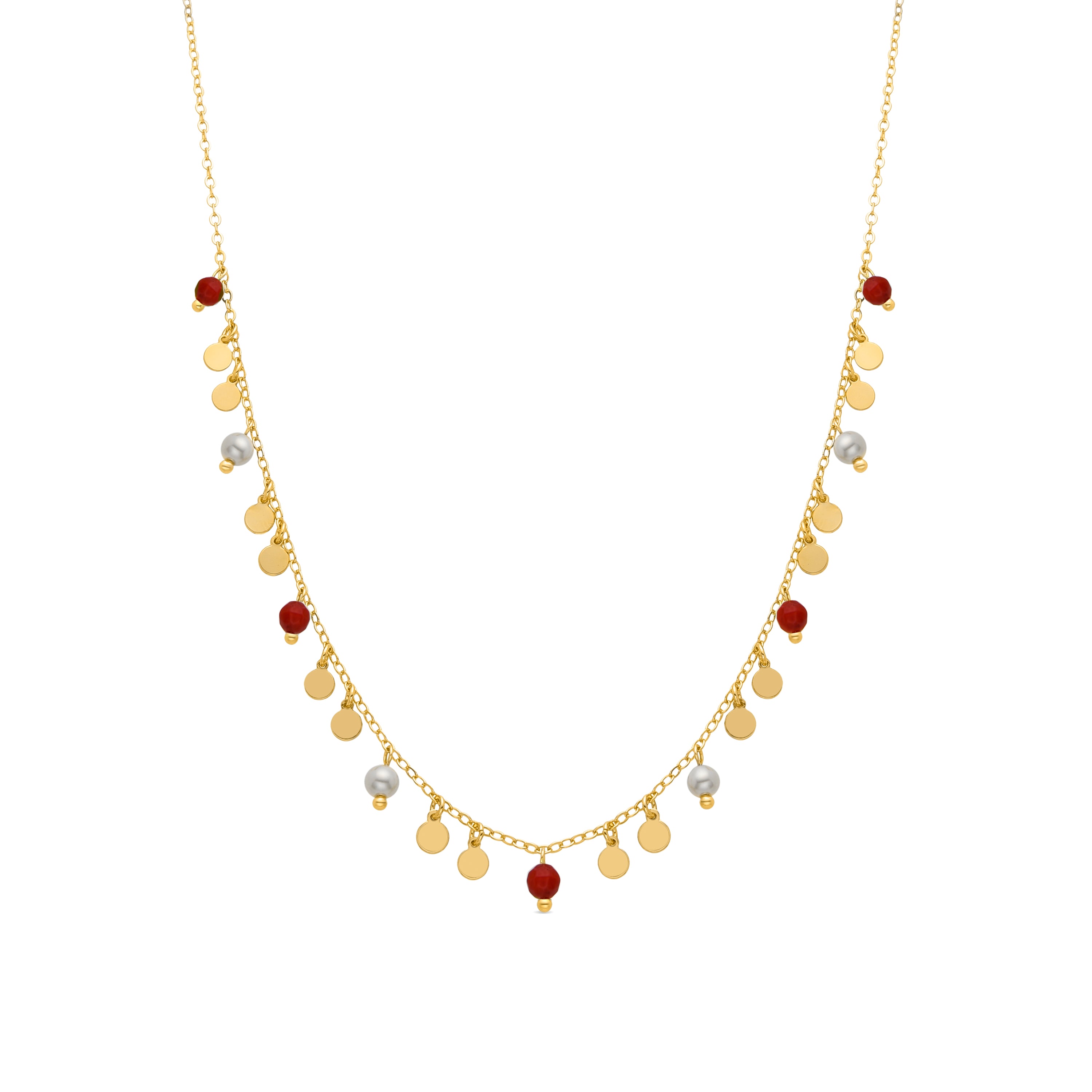 Collar de Coral acabado en oro amarillo de 18k - Dilna