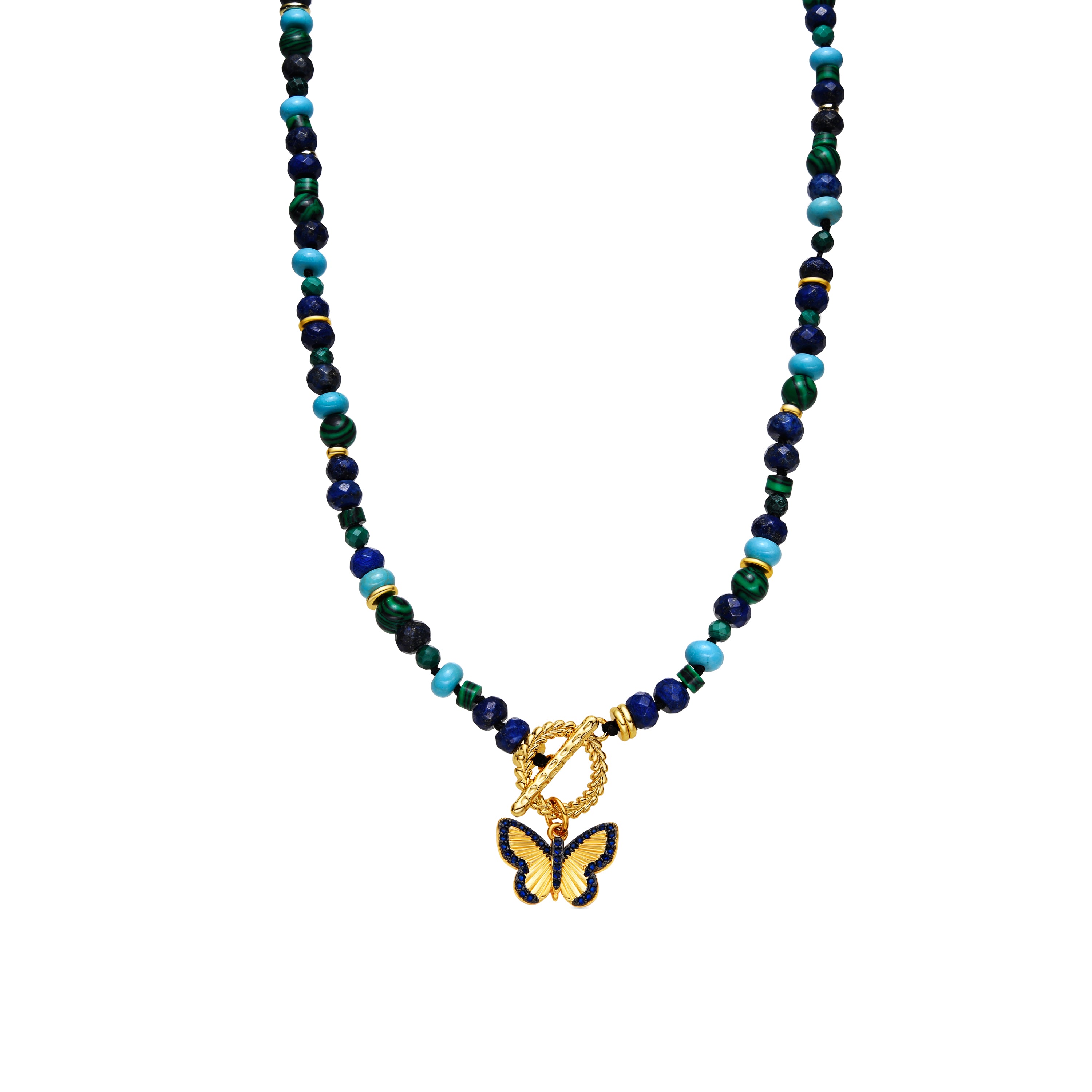 Collier avec lapis-lazuli naturel finition or 18k - Arru