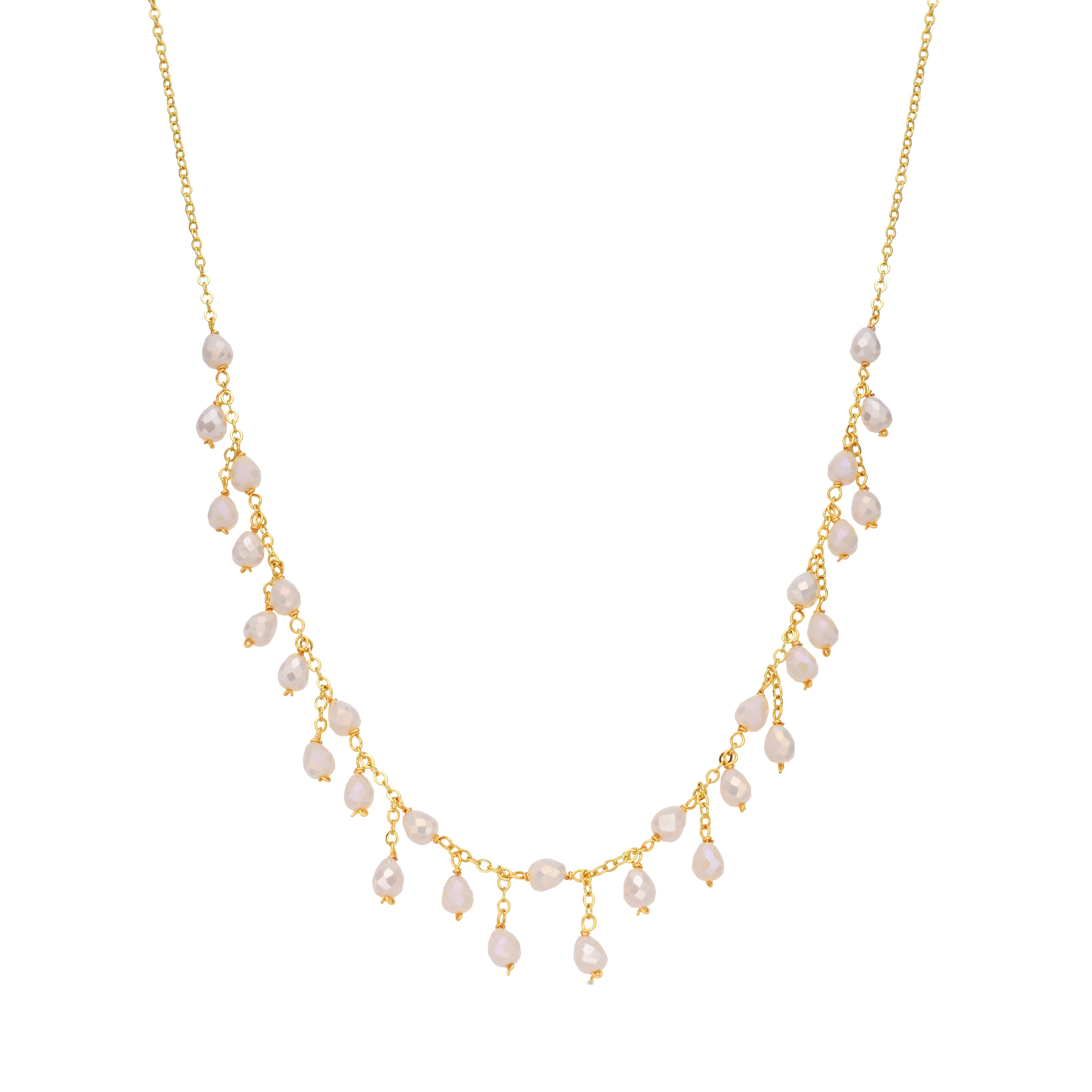 Collar de Cristal Blanco acabado en oro amarillo 18k - Fyre