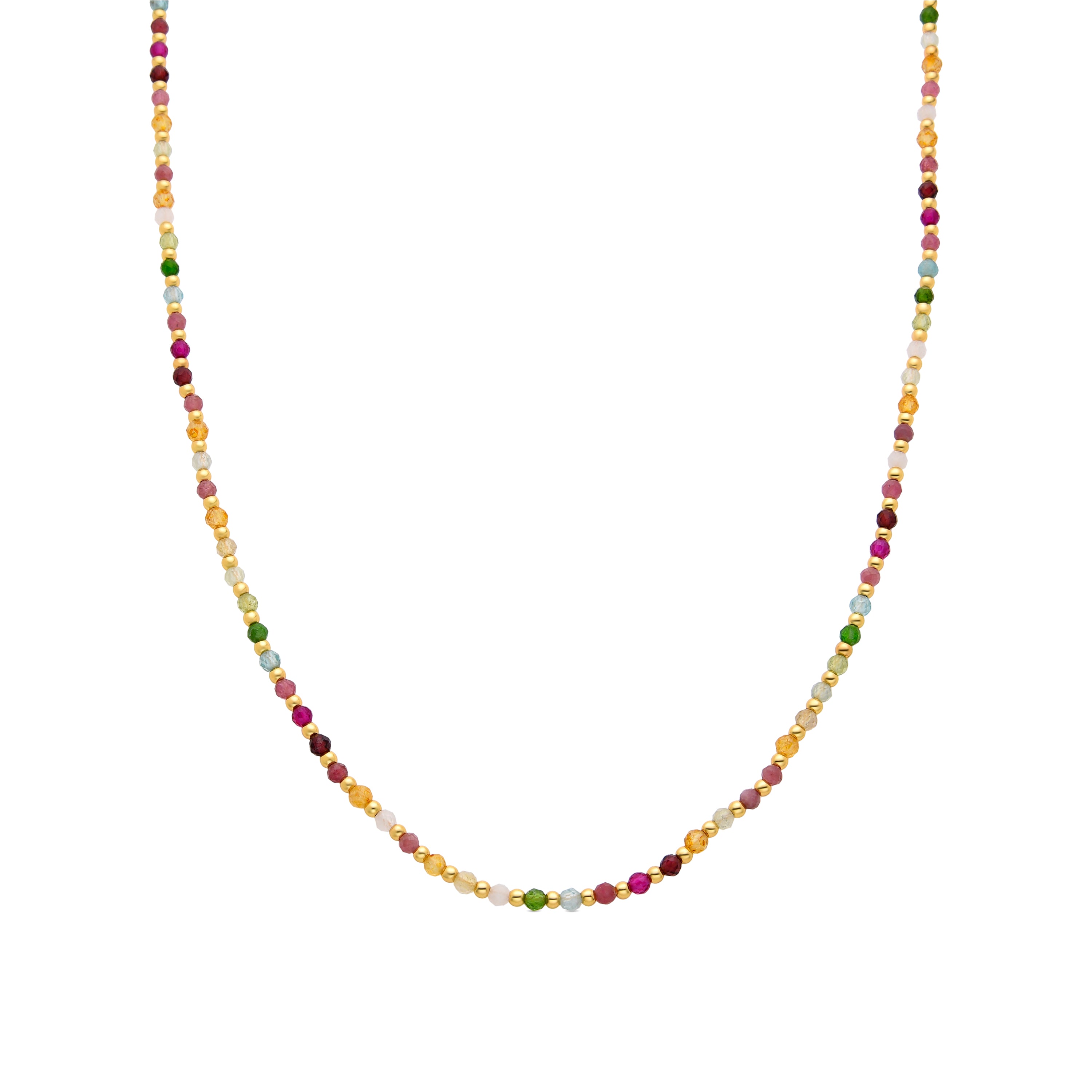 Collar de Aleación de Metal y Cristal Multicolor acabado en oro amarillo de 18k - Dirrim