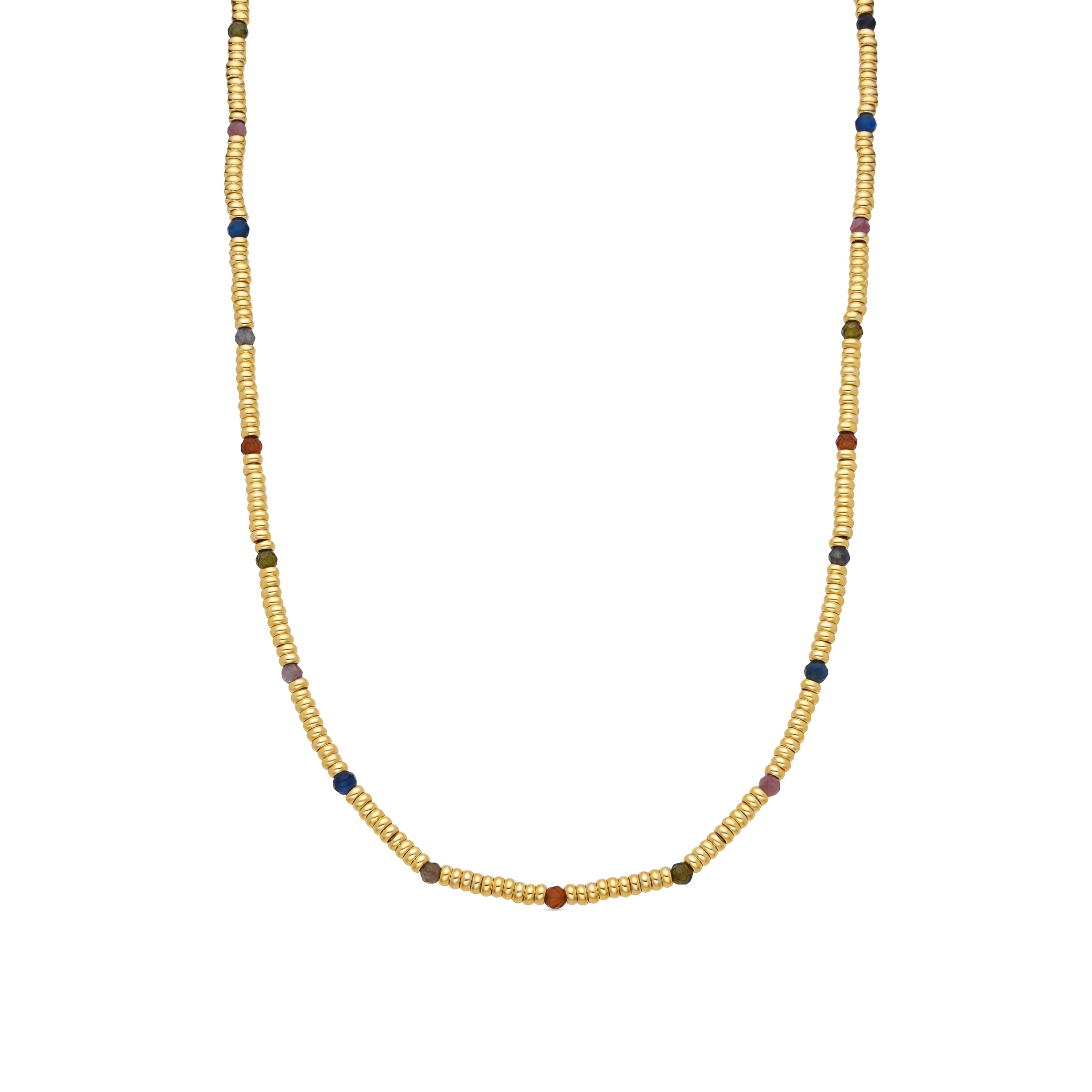 Collar de Aleación de Metal y Cristal Multicolor acabado en oro amarillo de 18k - Deli