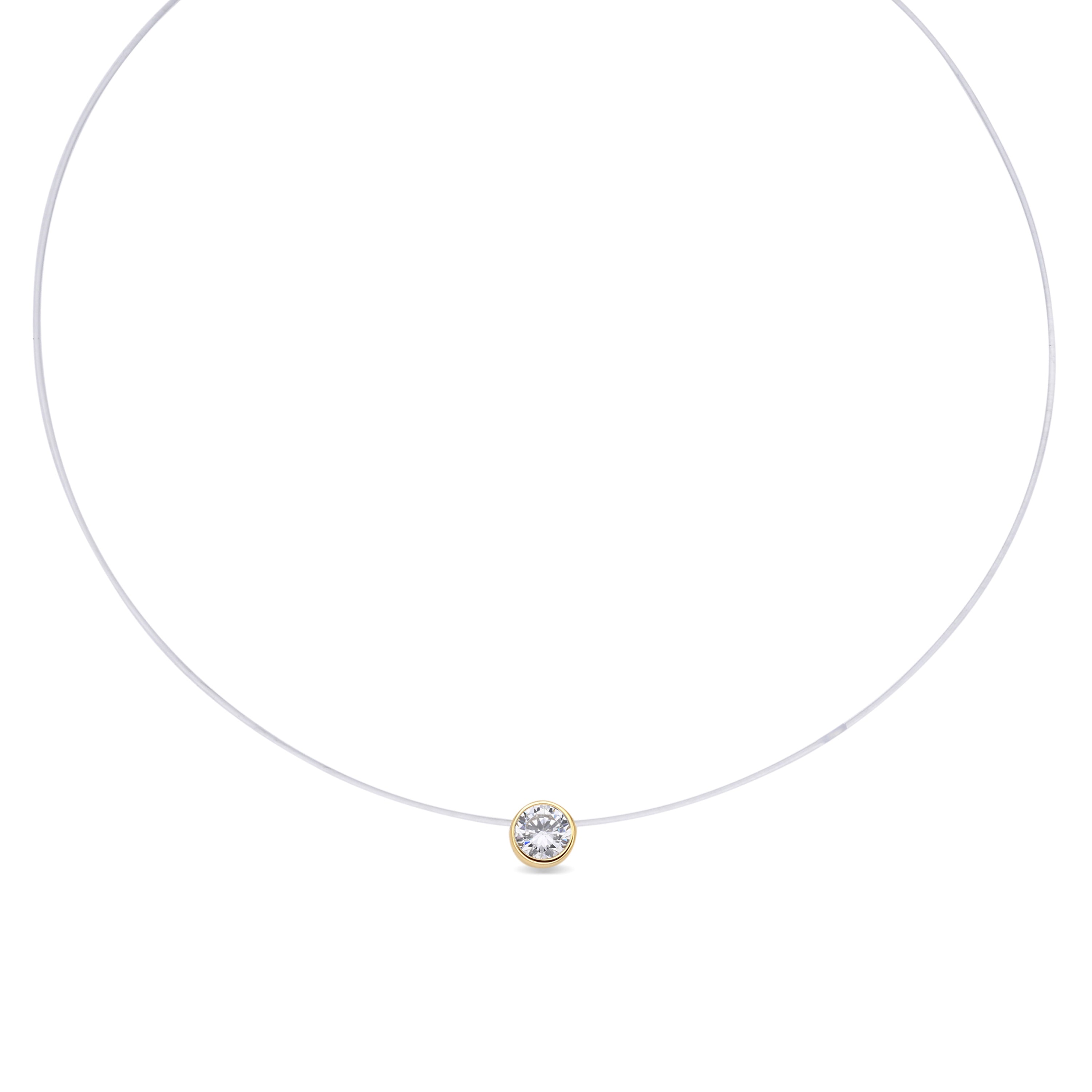 Collar de Circonita Brillante acabado en oro amarillo de 18k - Ferly