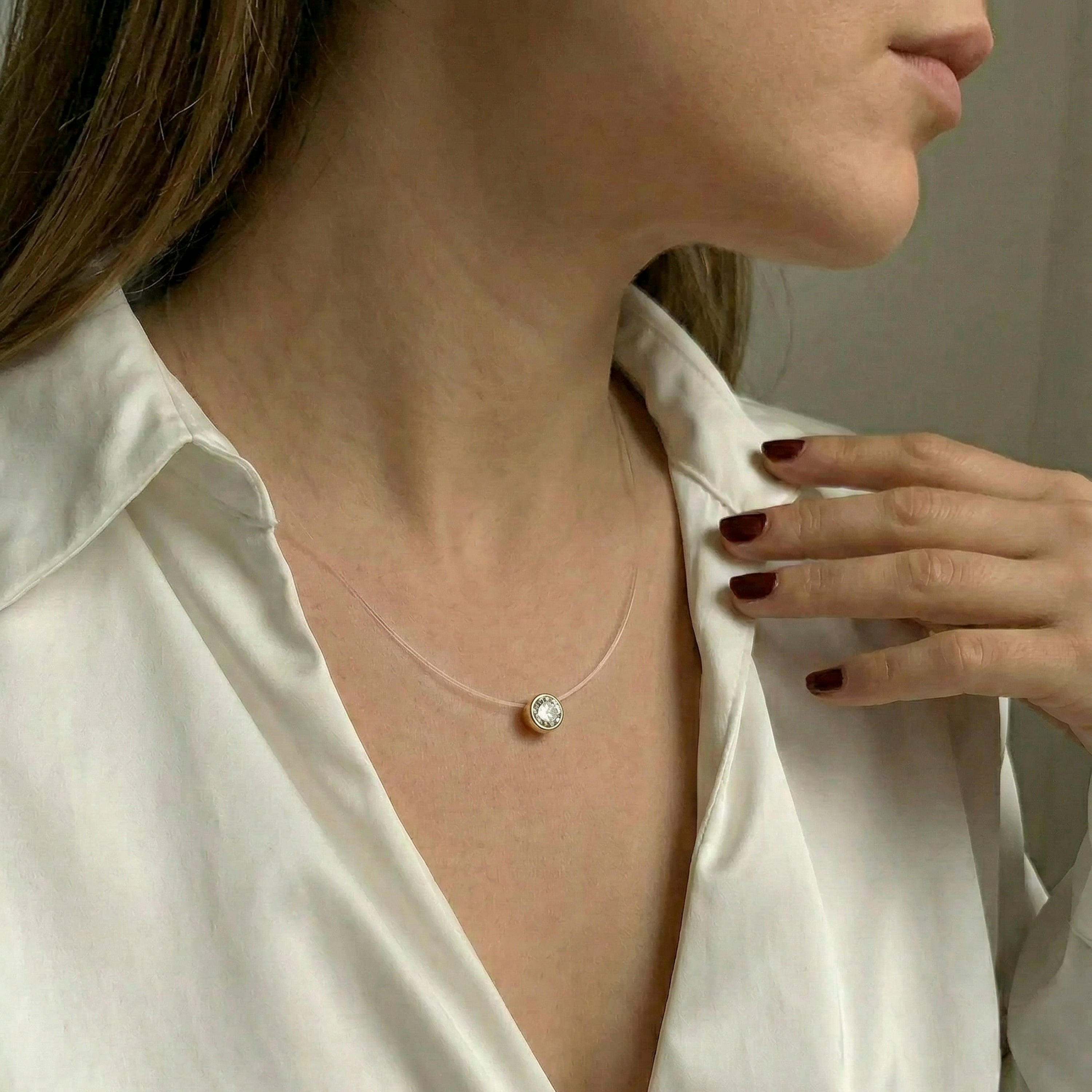 Collar de Circonita Brillante acabado en oro amarillo de 18k - Ferly