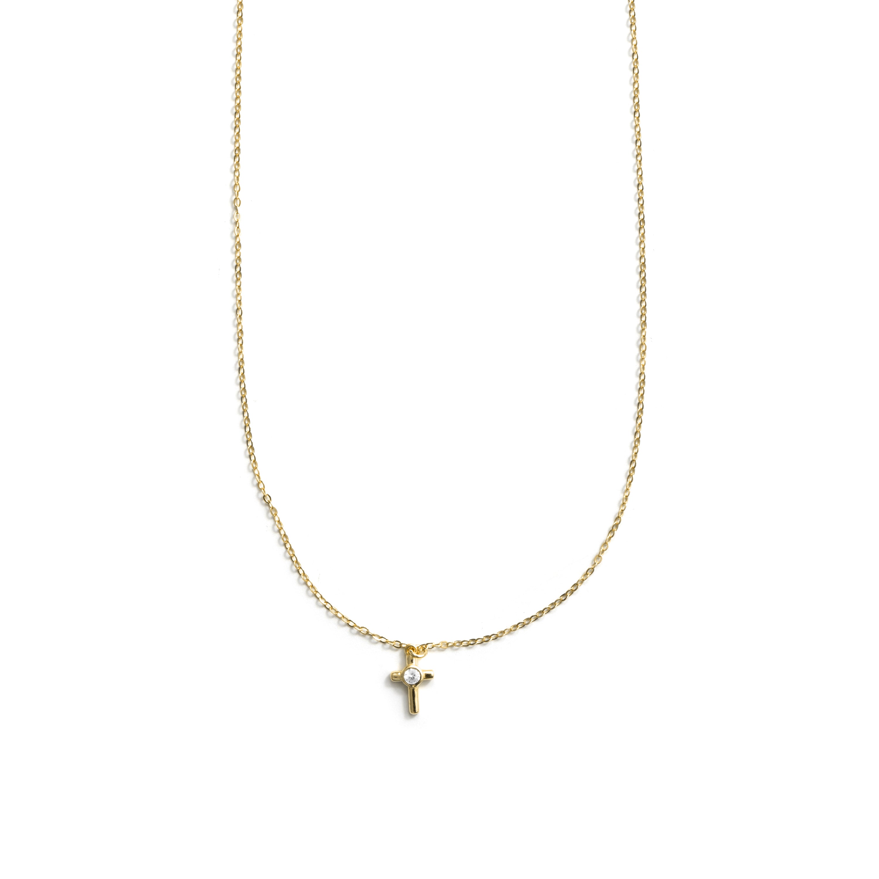 Collar de Circonita Brillante acabado en oro amarillo de 18k - Lanka