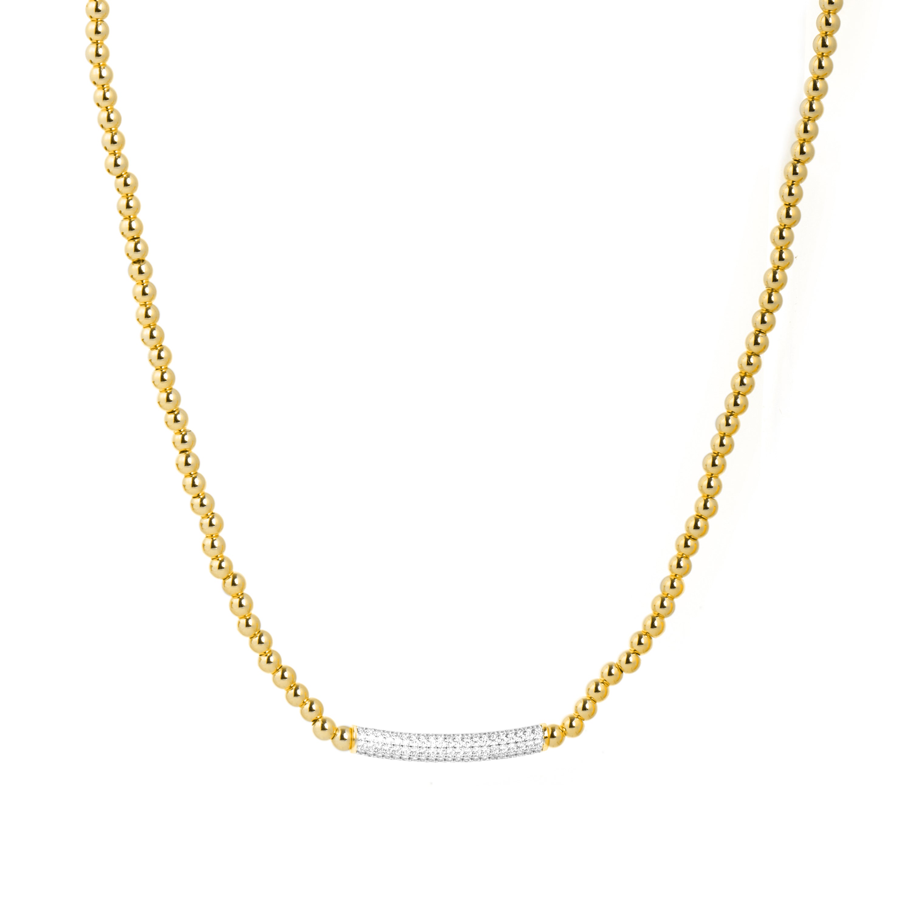 Collar de Aleación de Metal y Circonita Brillante acabado en oro amarillo de 18k - Basfri