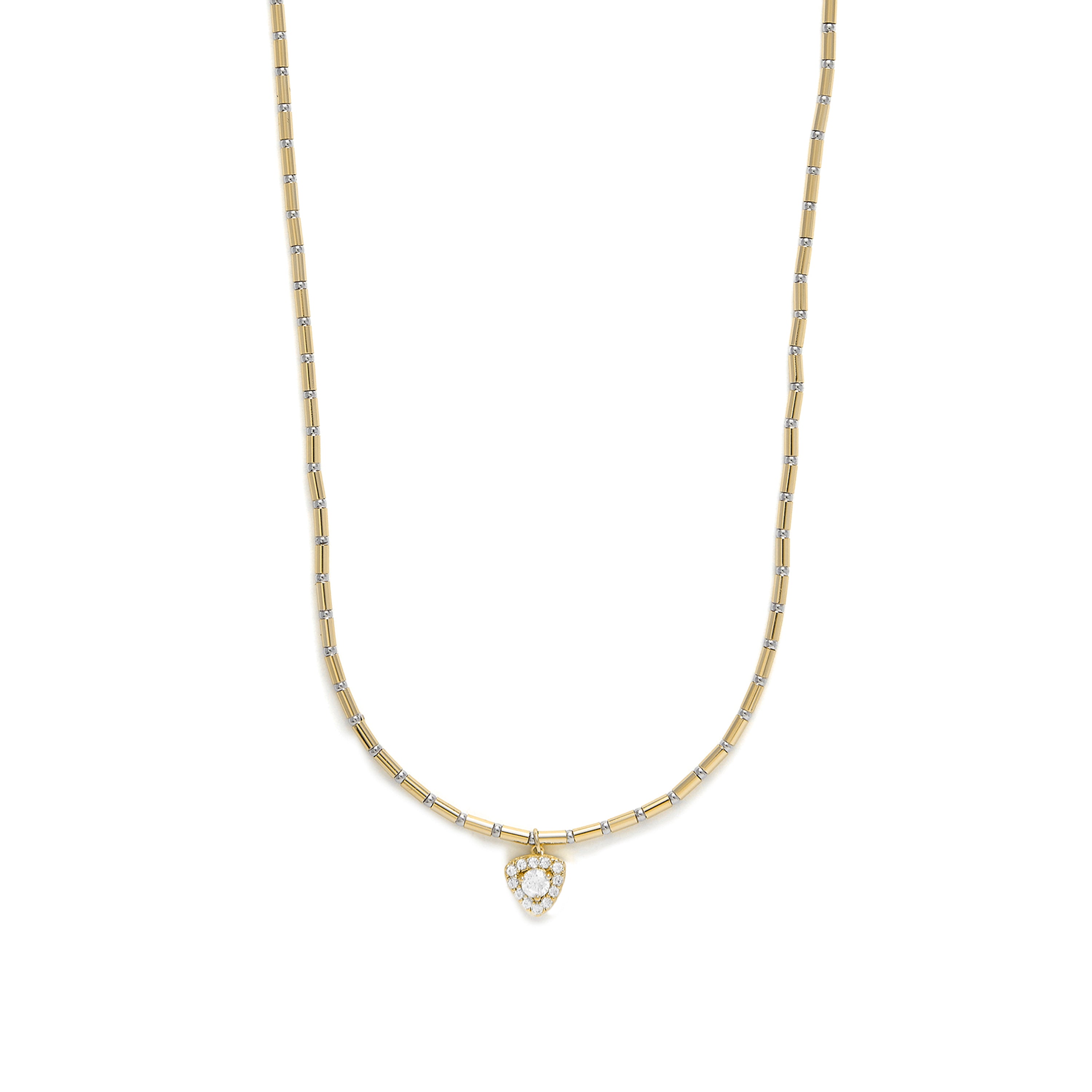 Collar de Aleación de Metal y Circonita Brillante acabado en oro amarillo de 18k - Aldra