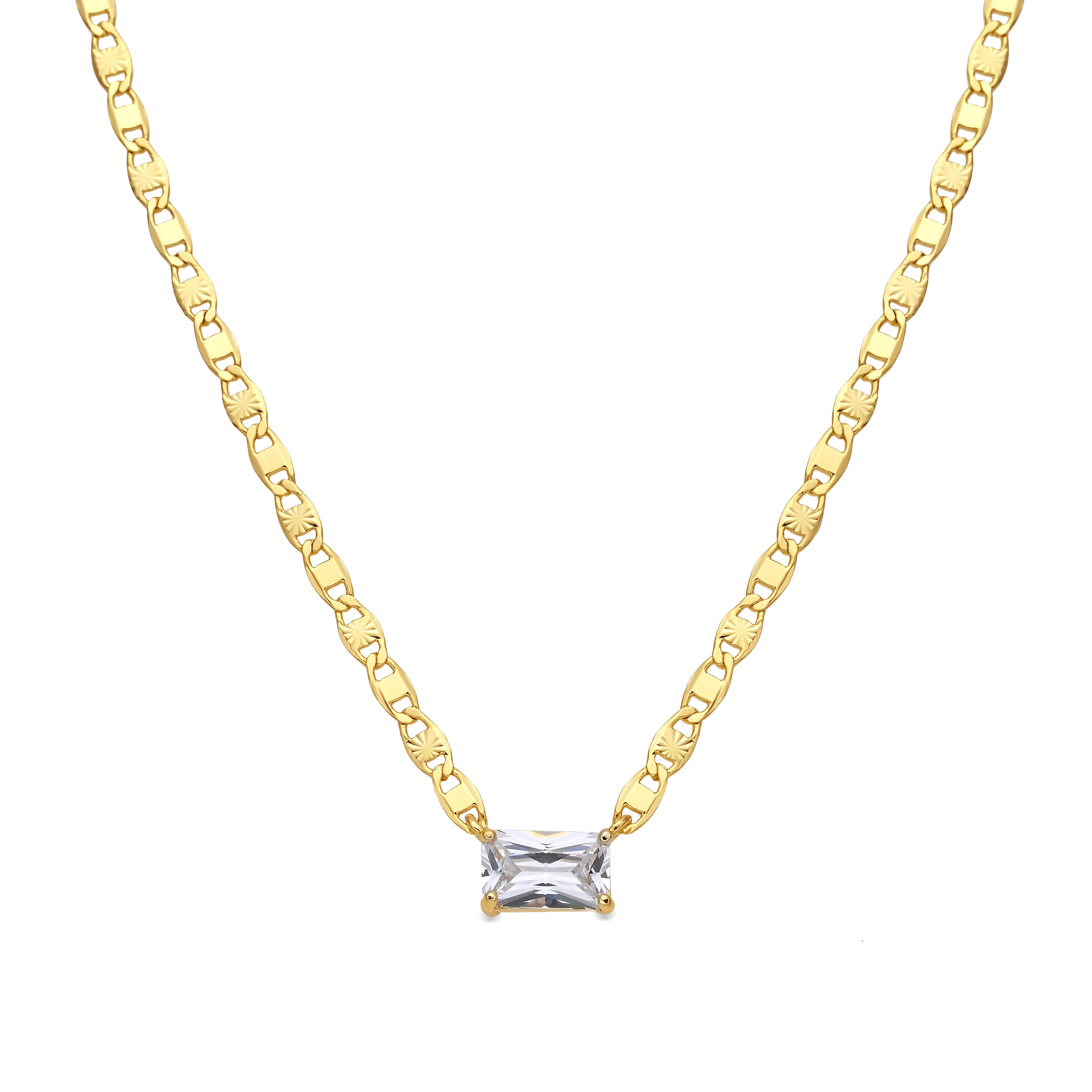 Collar de Aleación de Metal y Circonita Brillante acabado en oro amarillo de 18k - Dusan